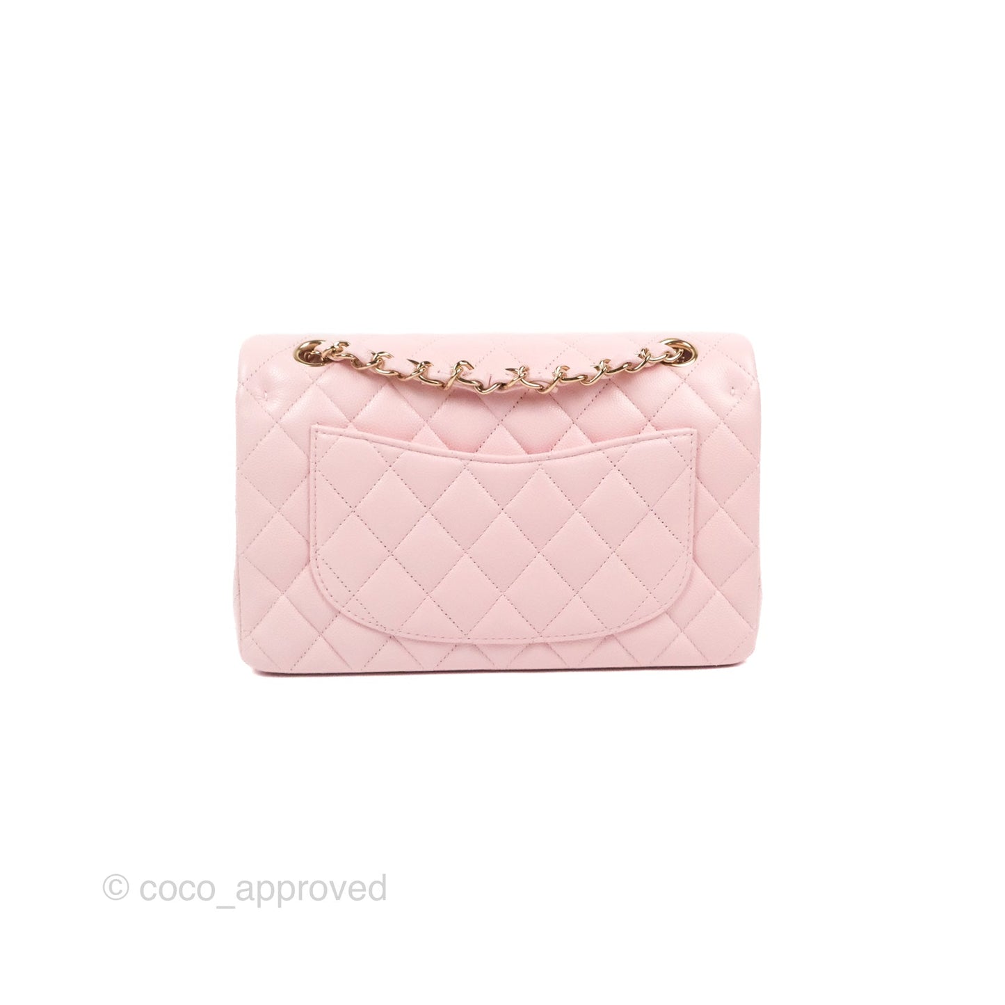 Chanel Small Classic Quilted Flap Light Pink Caviar Gold Hardware