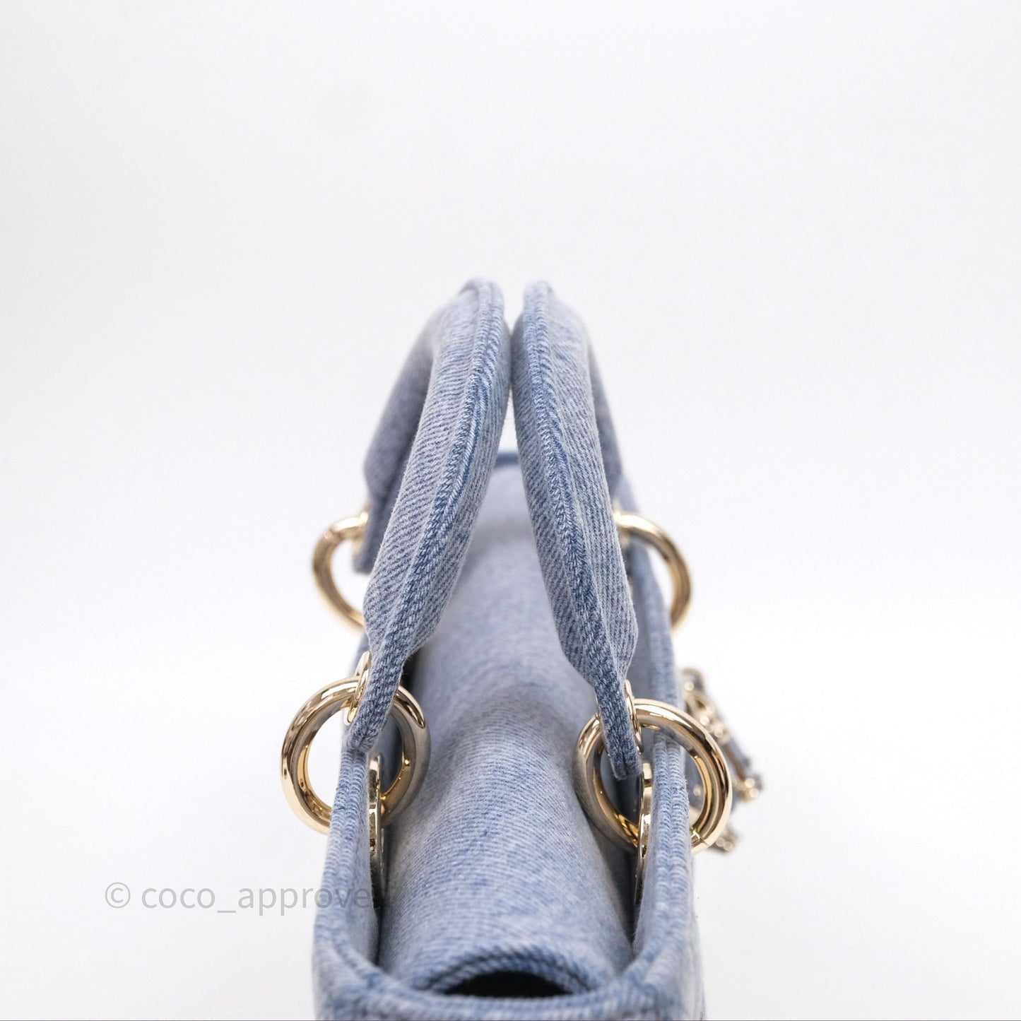 Christian Dior Medium Lady D-Joy Bag Denim Cannage Gold Hardware
