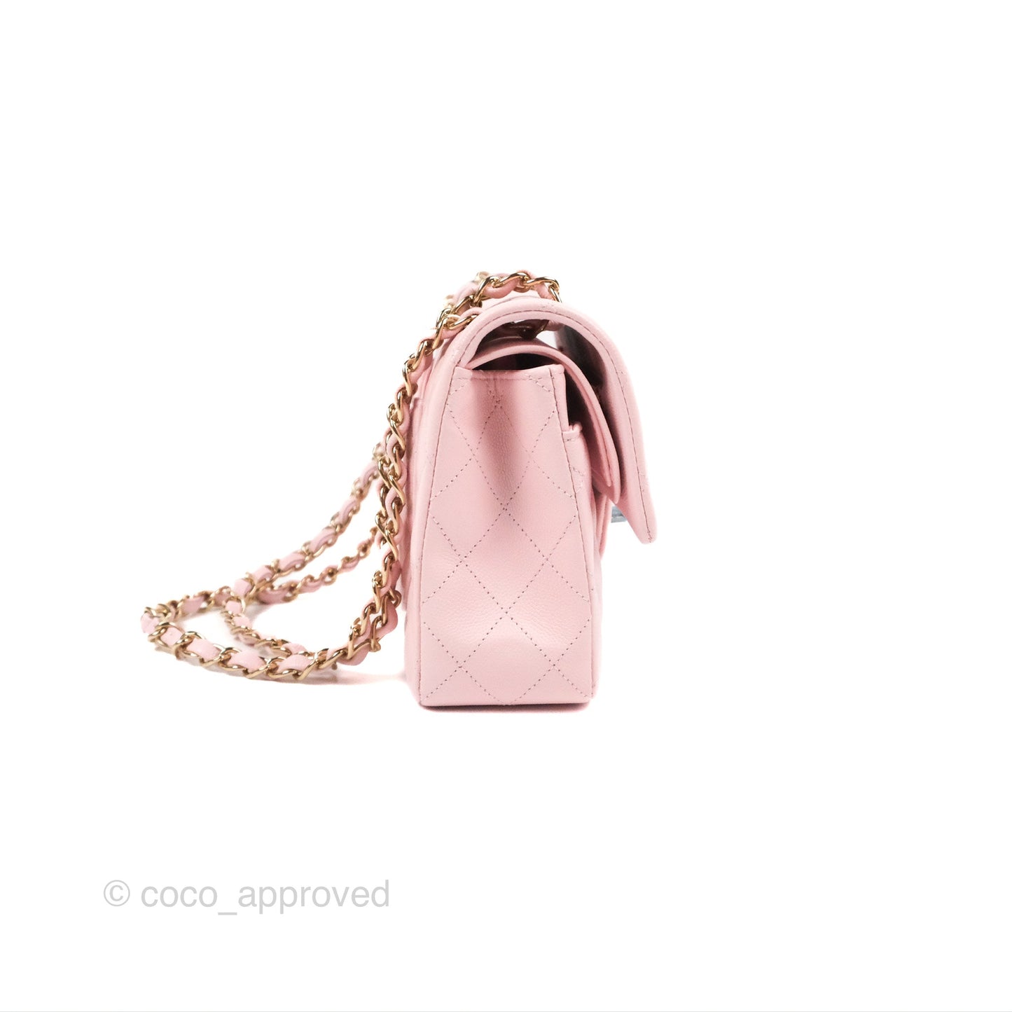 Chanel Small Classic Quilted Flap Light Pink Caviar Gold Hardware