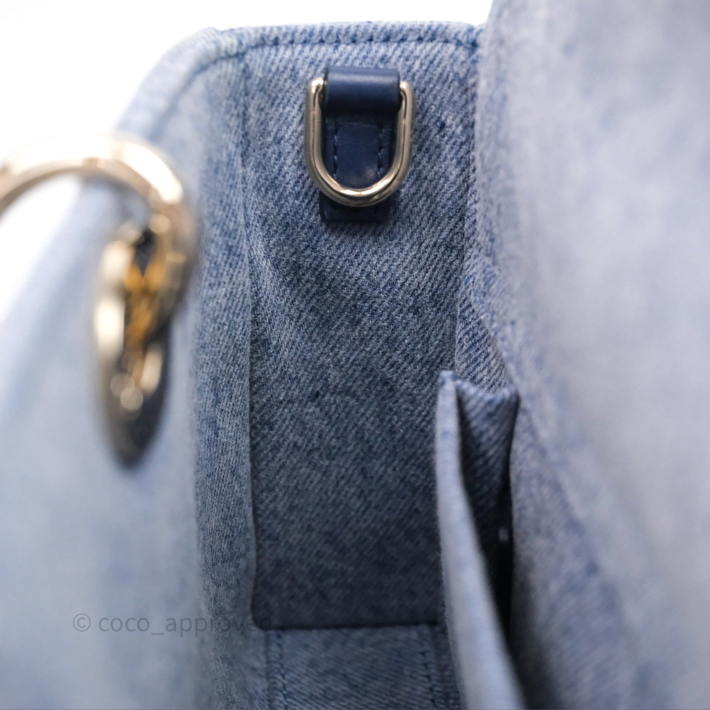 Christian Dior Medium Lady D-Joy Bag Denim Cannage Gold Hardware