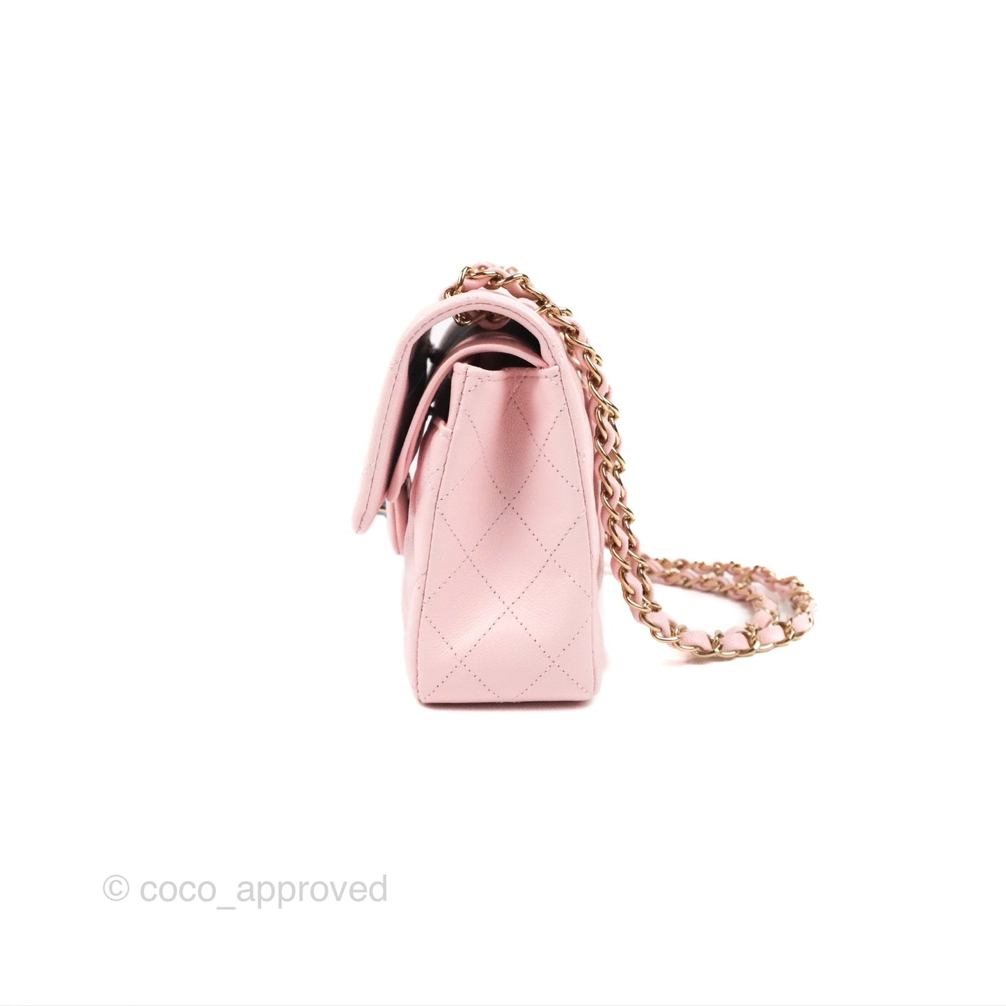 Chanel Small Classic Quilted Flap Light Pink Caviar Gold Hardware