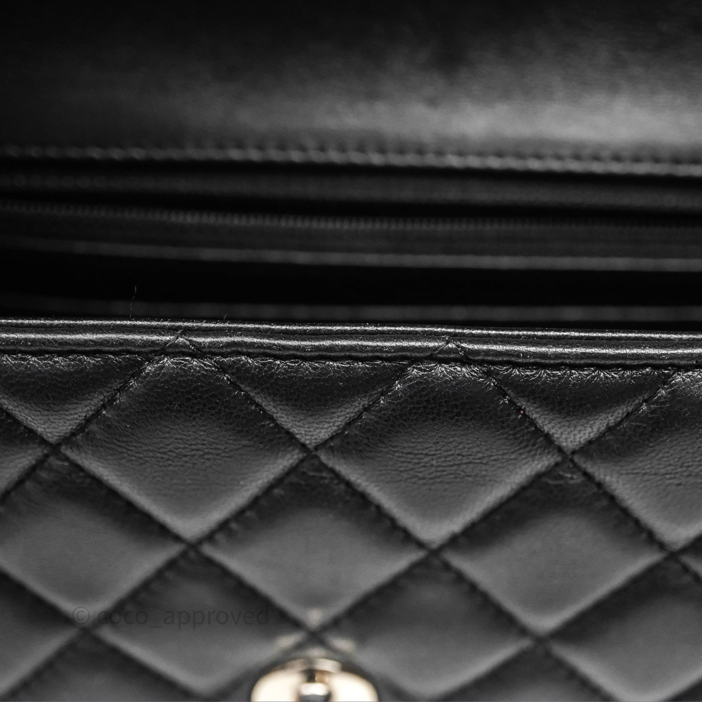 Chanel Quilted Mini Rectangular Flap Black Lambskin Silver Hardware
