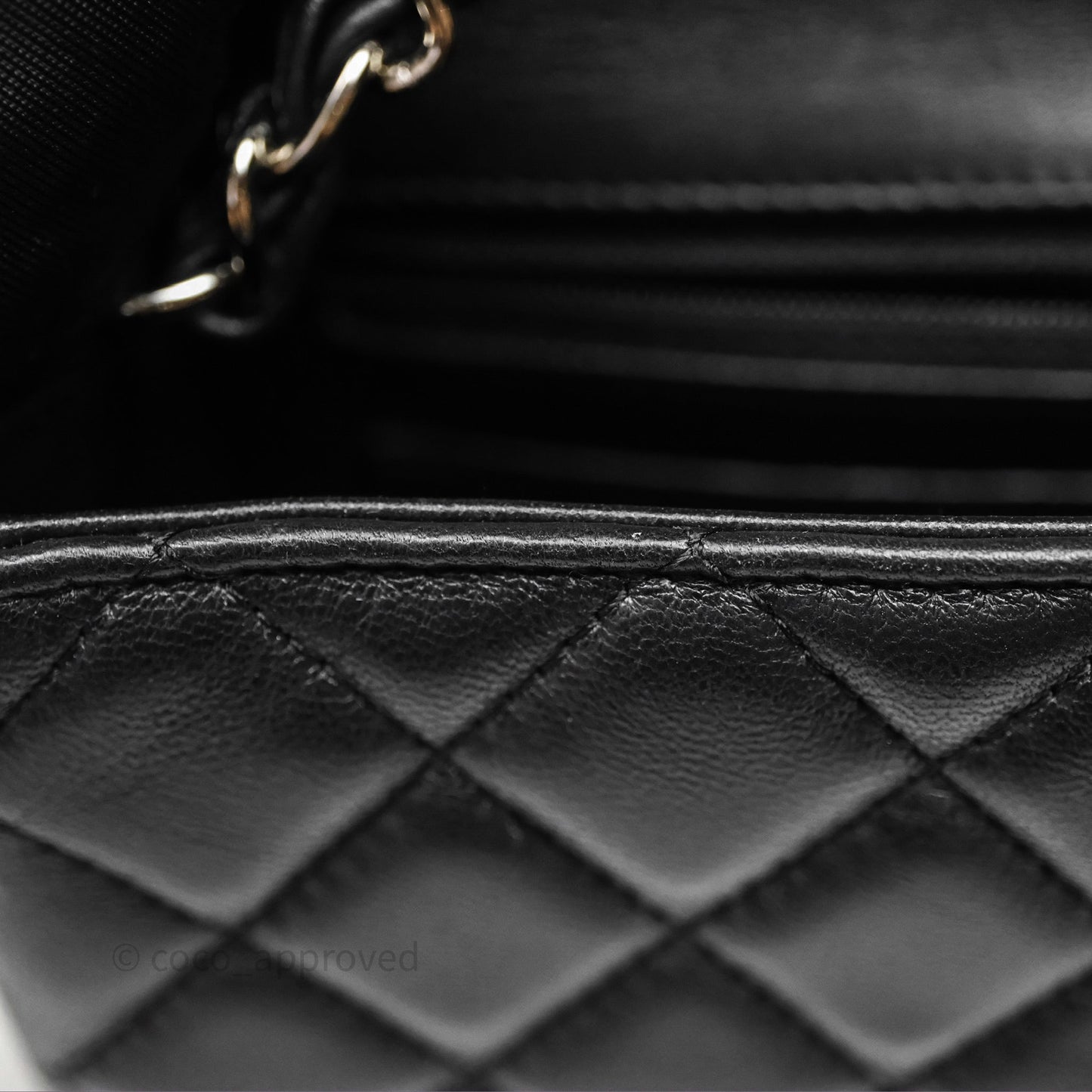Chanel Quilted Mini Rectangular Flap Black Lambskin Silver Hardware