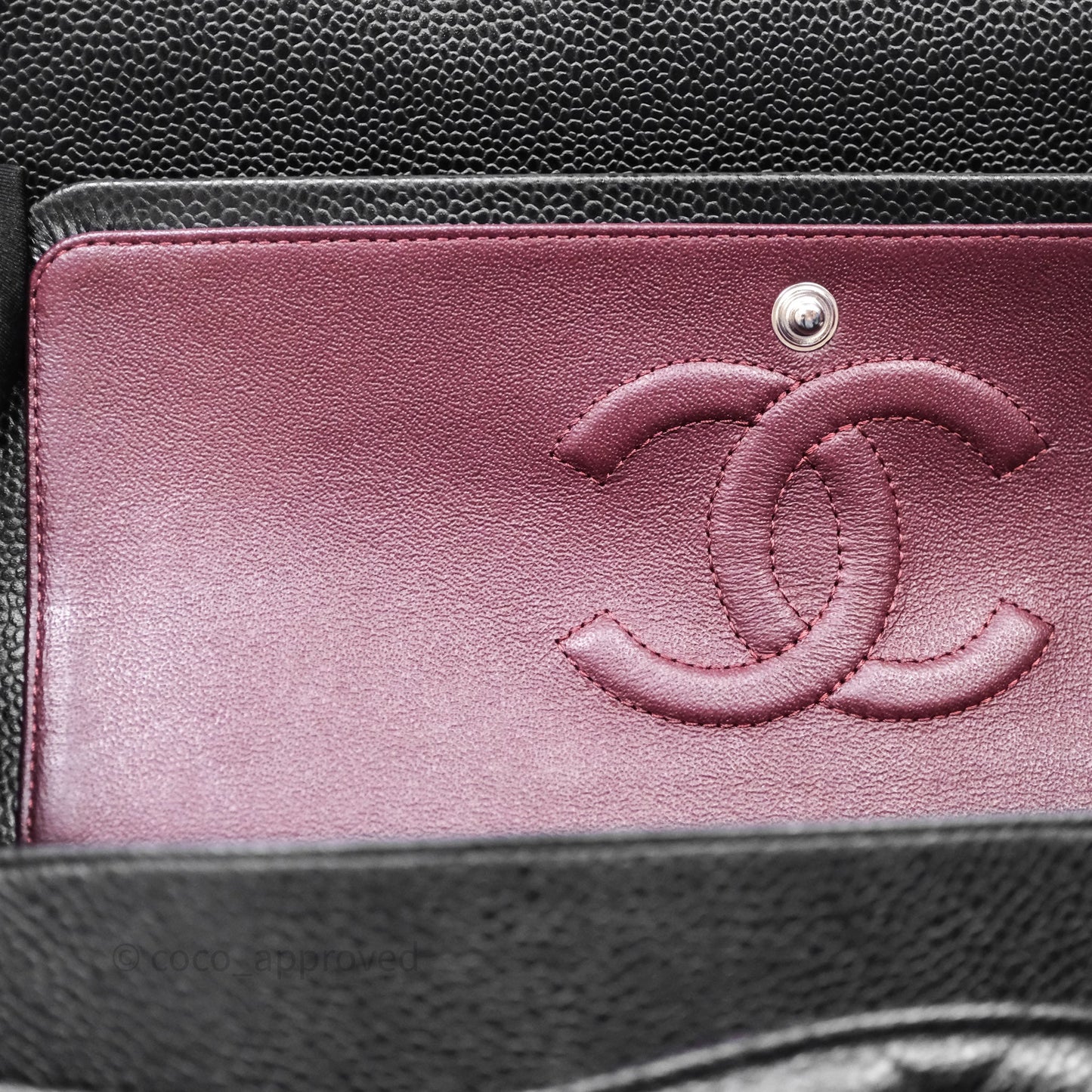 Chanel Classic M/L Medium Flap Quilted Black Caviar Silver Hardware