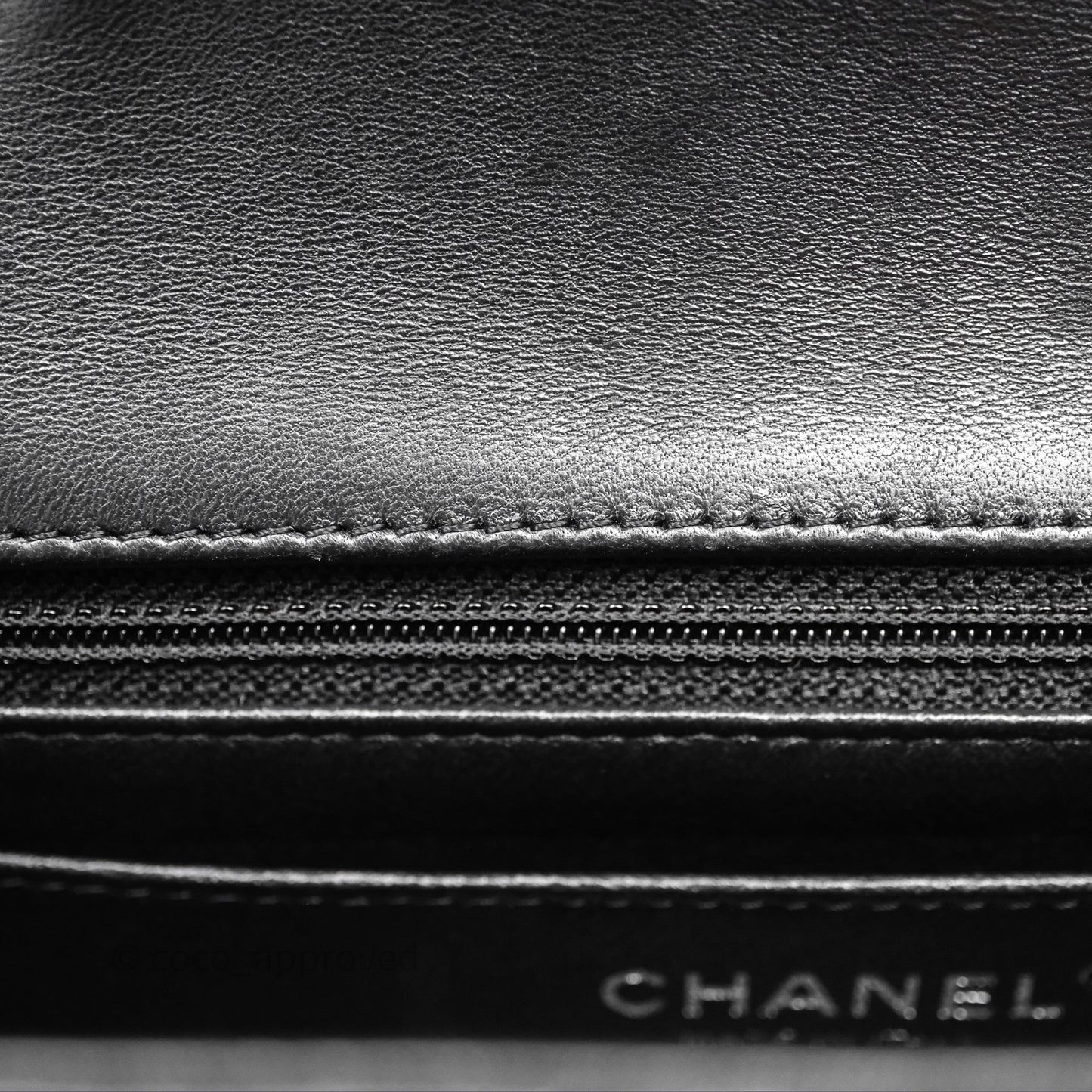 Chanel Quilted Mini Rectangular Flap Black Lambskin Silver Hardware