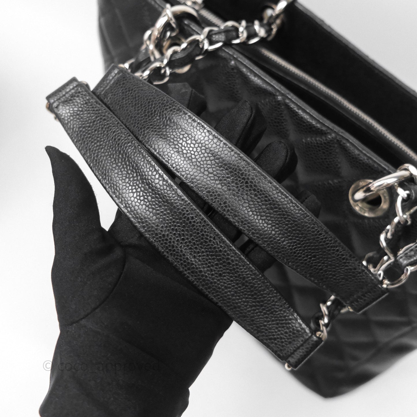 Chanel GST Black Caviar Silver Hardware