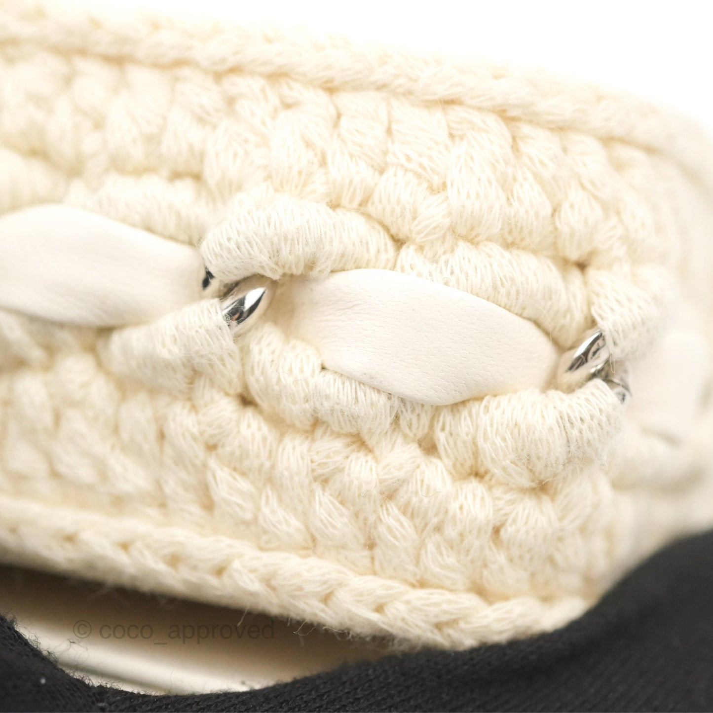 LChanel Mini Bag White Lambskin Crochet Gold Hardware 22C