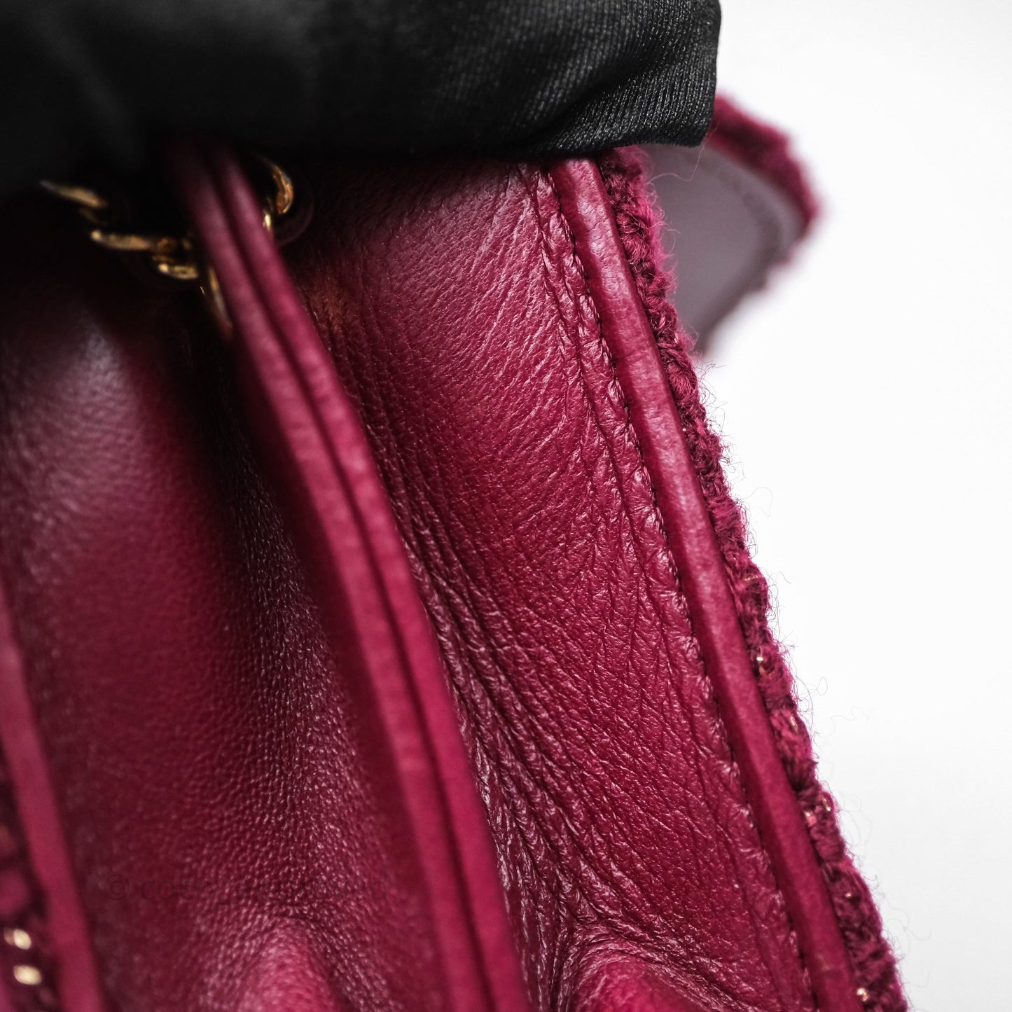 Chanel Clutch With Chain Red Tweed Aged Gold Hardware