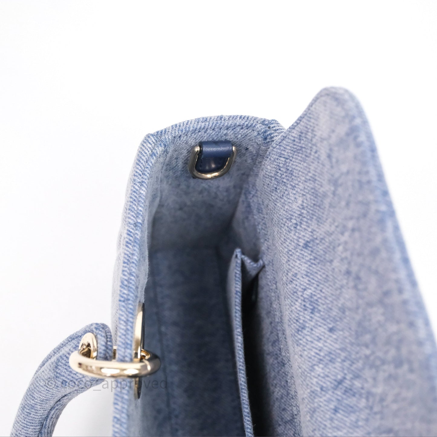 Christian Dior Medium Lady D-Joy Bag Denim Cannage Gold Hardware
