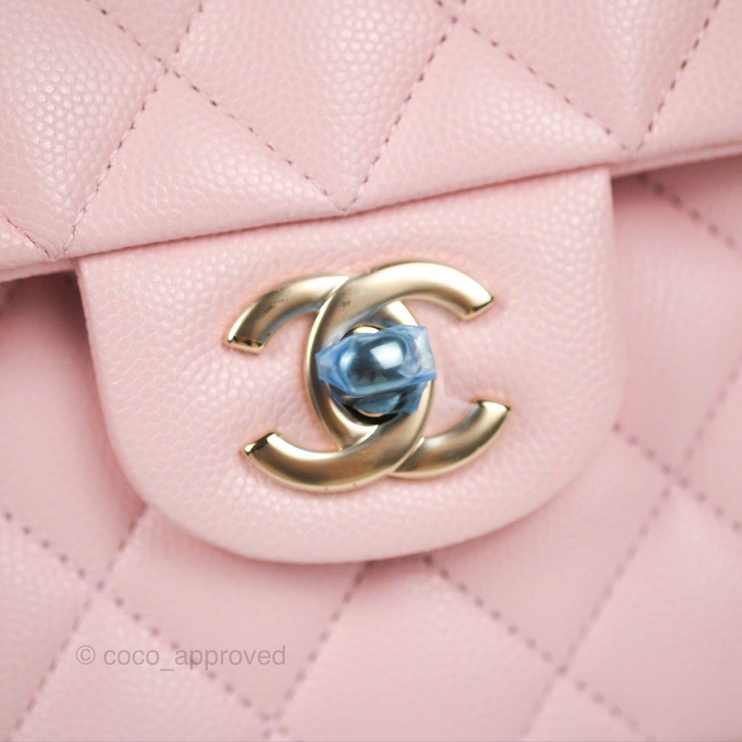 Chanel Small Classic Quilted Flap Light Pink Caviar Gold Hardware