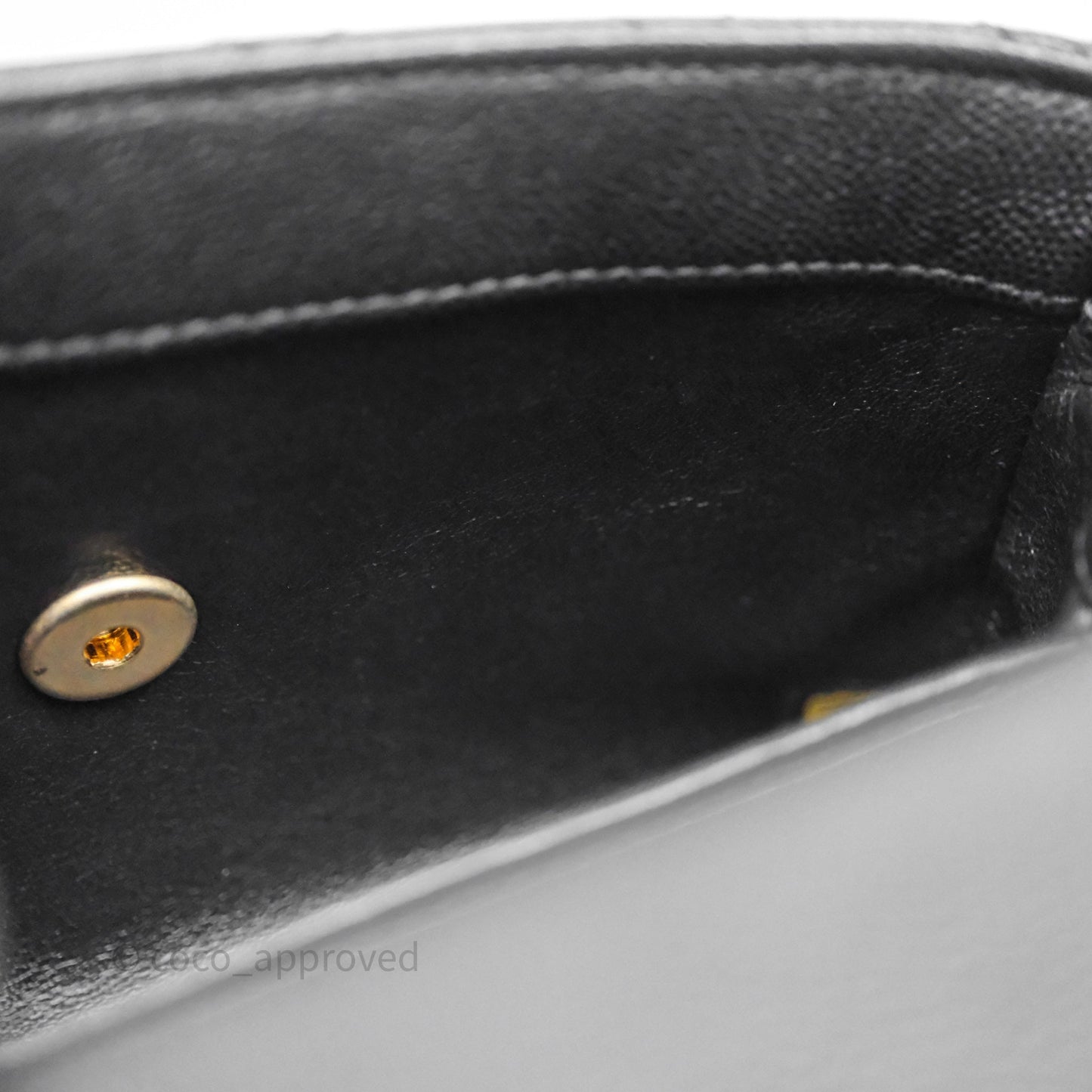 Chanel Small Coco Handle Quilted Black Caviar Aged Gold Hardware Lizard Handle