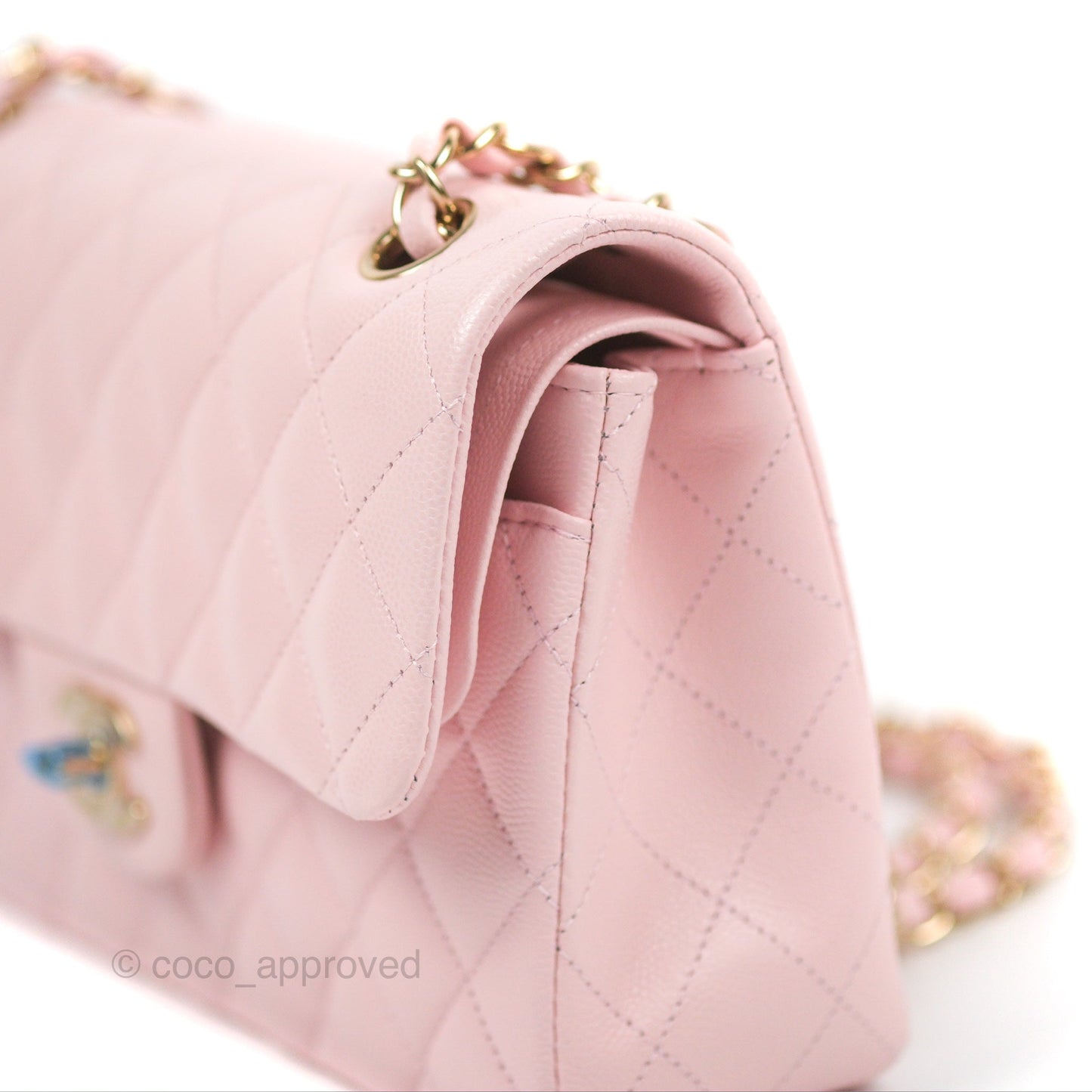 Chanel Small Classic Quilted Flap Light Pink Caviar Gold Hardware