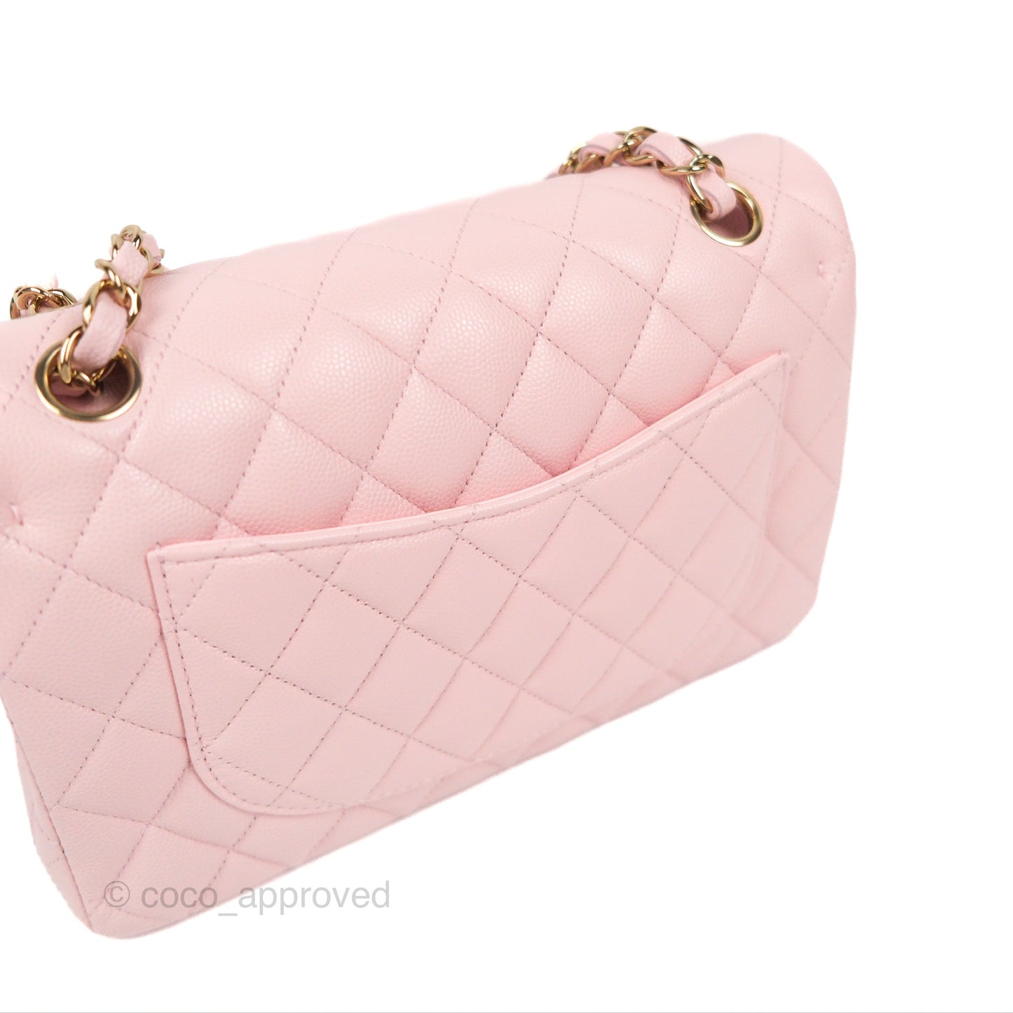 Chanel Small Classic Quilted Flap Light Pink Caviar Gold Hardware