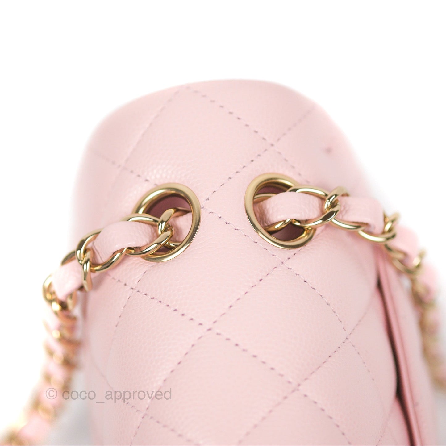 Chanel Small Classic Quilted Flap Light Pink Caviar Gold Hardware