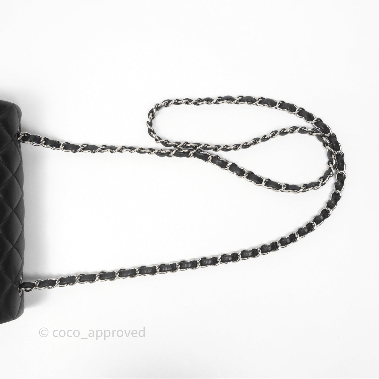 Chanel Quilted Mini Rectangular Flap Black Lambskin Silver Hardware