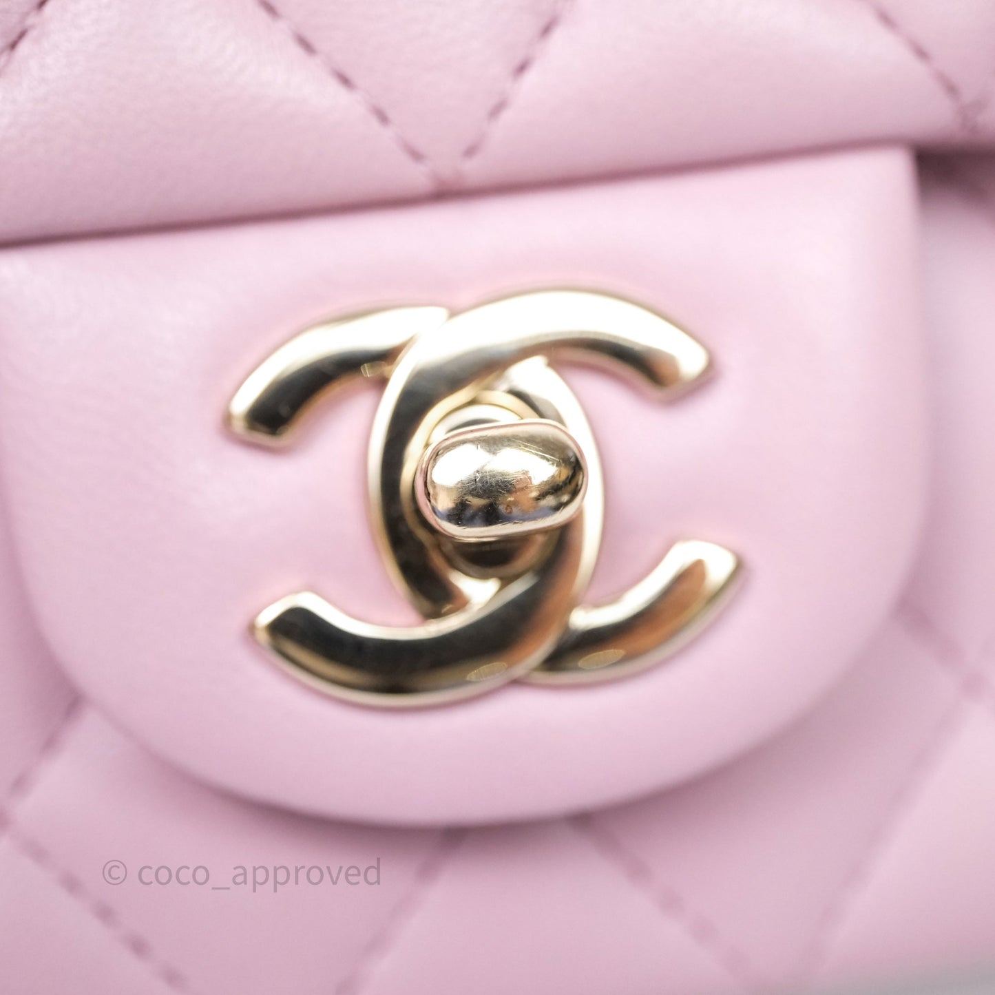 Chanel Top Handle Mini Rectangular Flap Lilac Pink Lambskin Gold Hardware