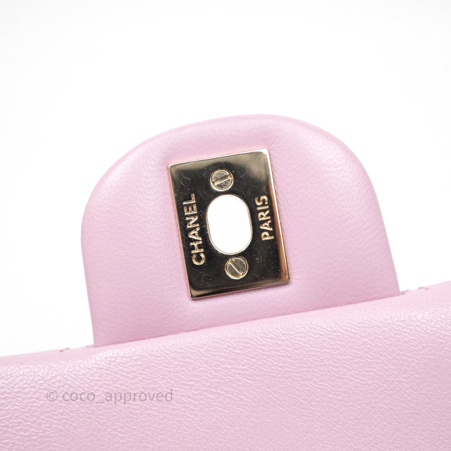 Chanel Top Handle Mini Rectangular Flap Lilac Pink Lambskin Gold Hardware