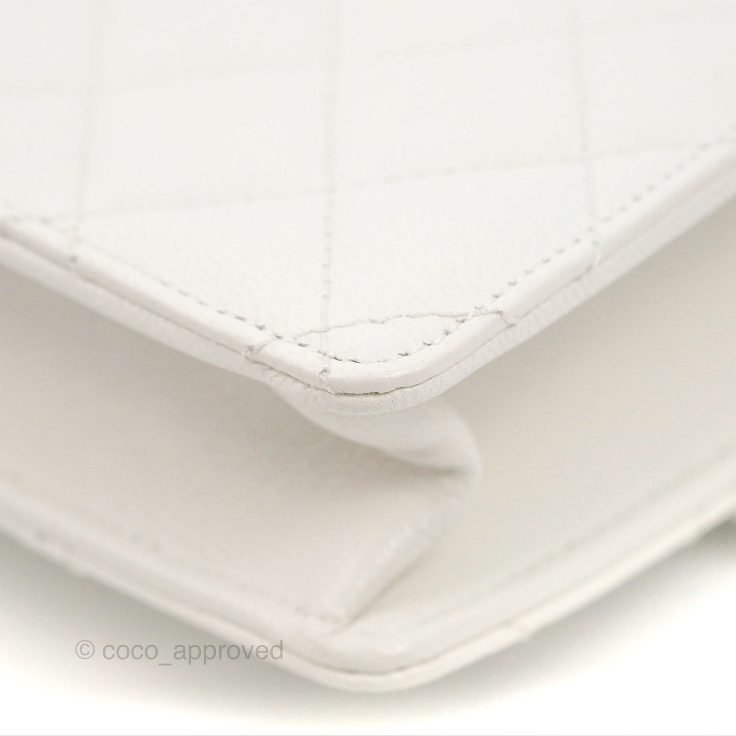 Chanel Quilted Chic Pearls Flap White Goatskin Aged Gold Hardware