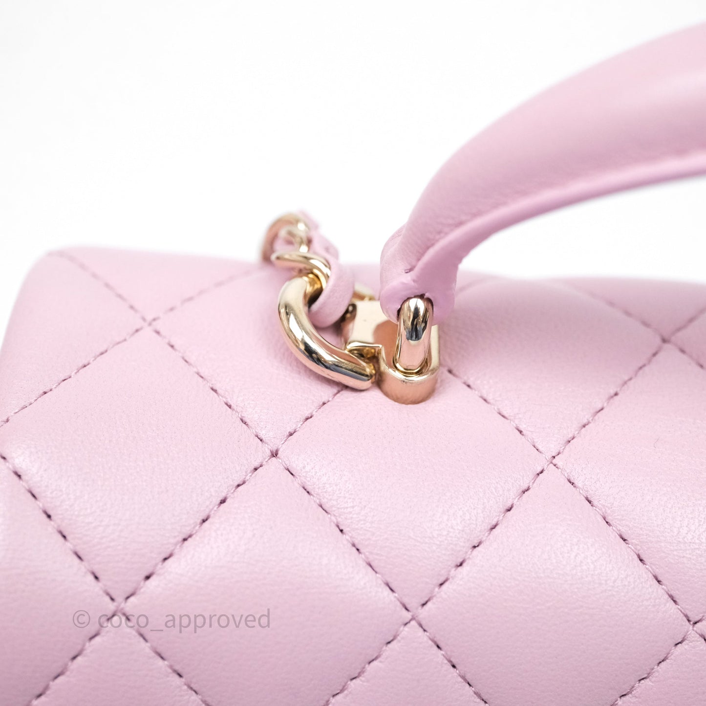 Chanel Top Handle Mini Rectangular Flap Lilac Pink Lambskin Gold Hardware