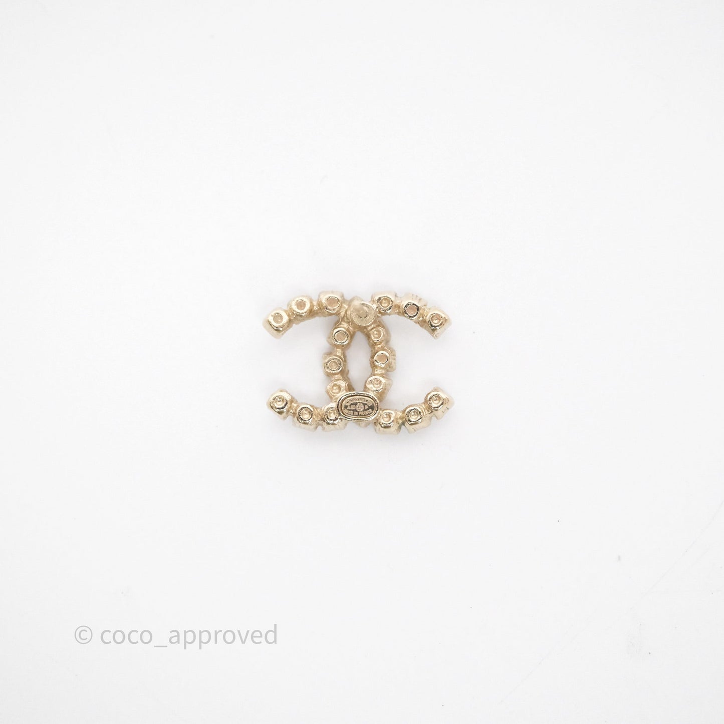 Chanel Crystal CC Earrings Gold Tone 20P