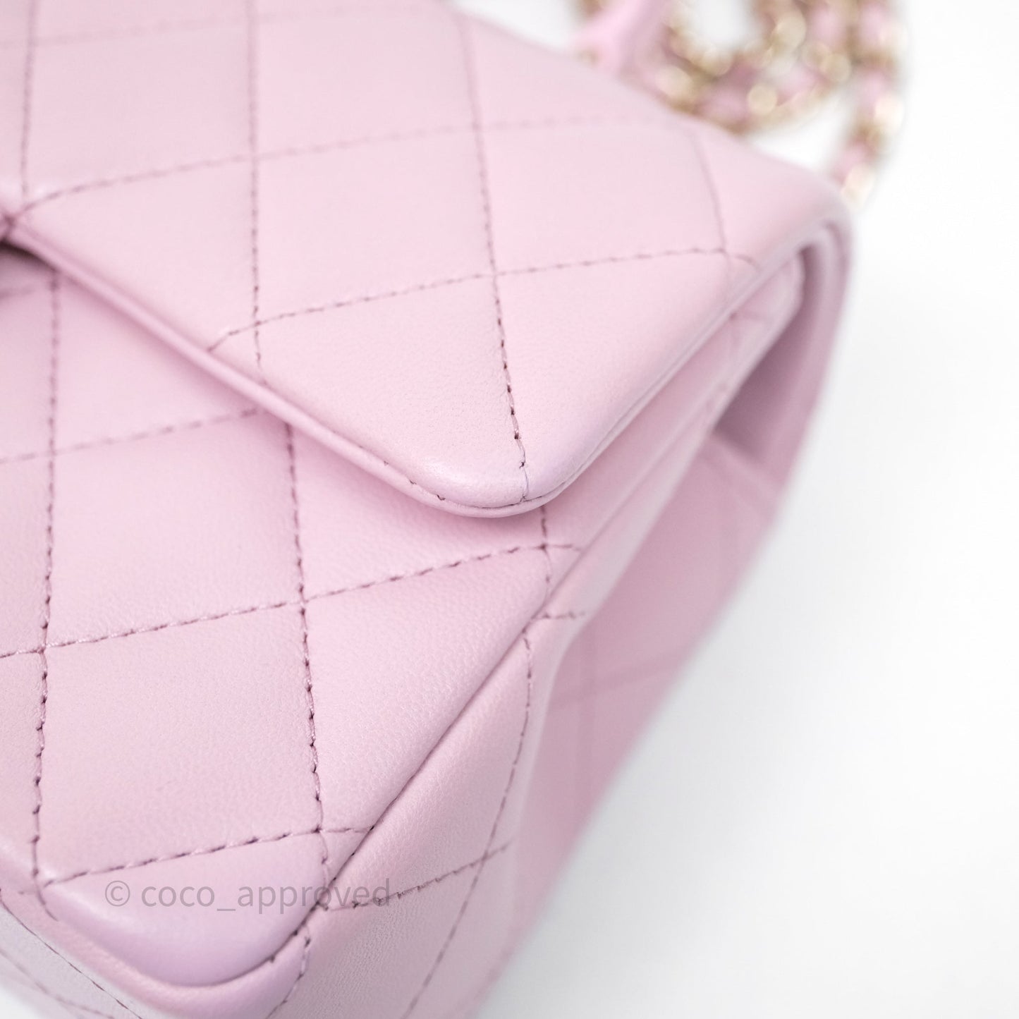 Chanel Top Handle Mini Rectangular Flap Lilac Pink Lambskin Gold Hardware
