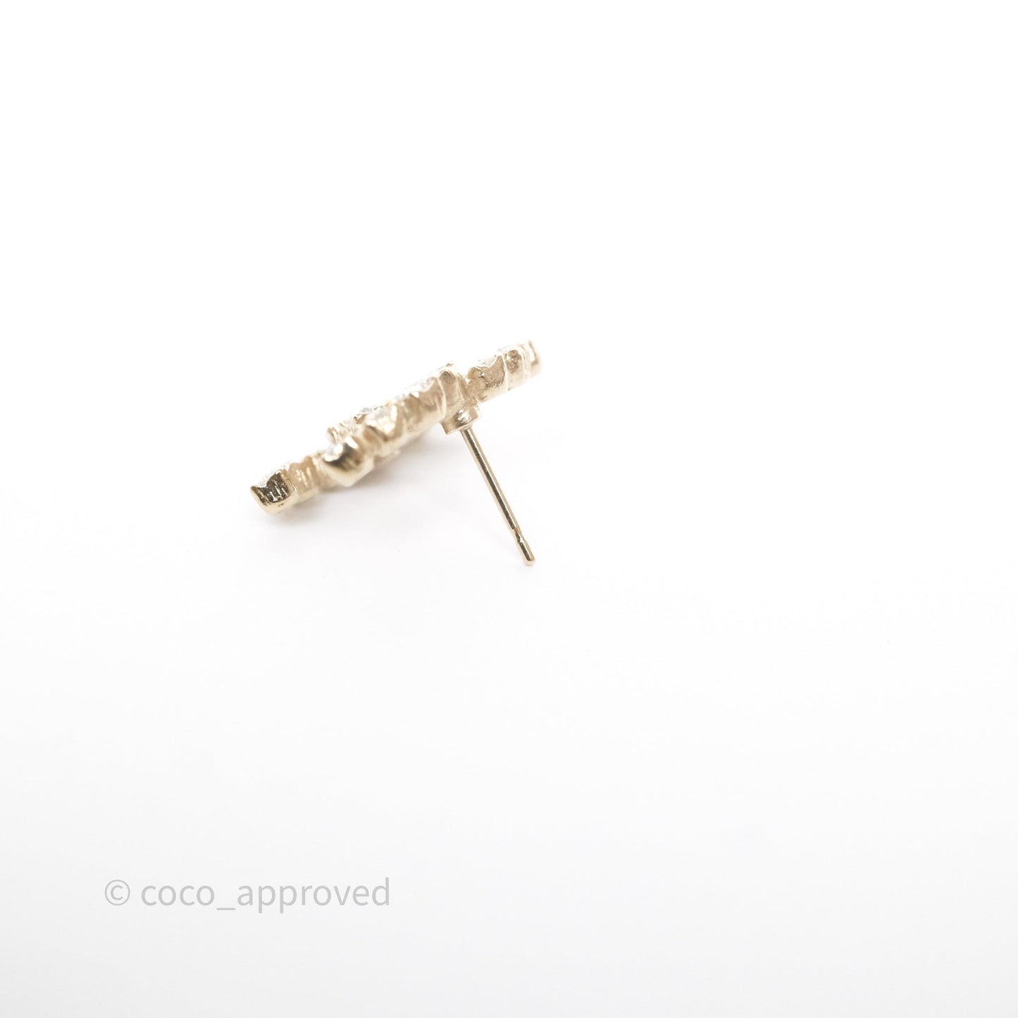 Chanel Crystal CC Earrings Gold Tone 20P