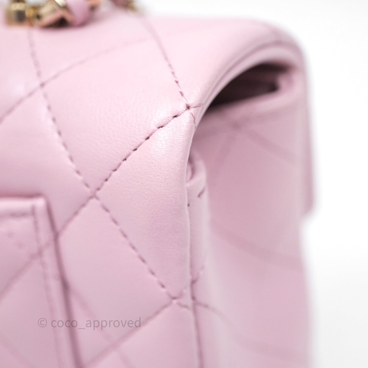 Chanel Top Handle Mini Rectangular Flap Lilac Pink Lambskin Gold Hardware