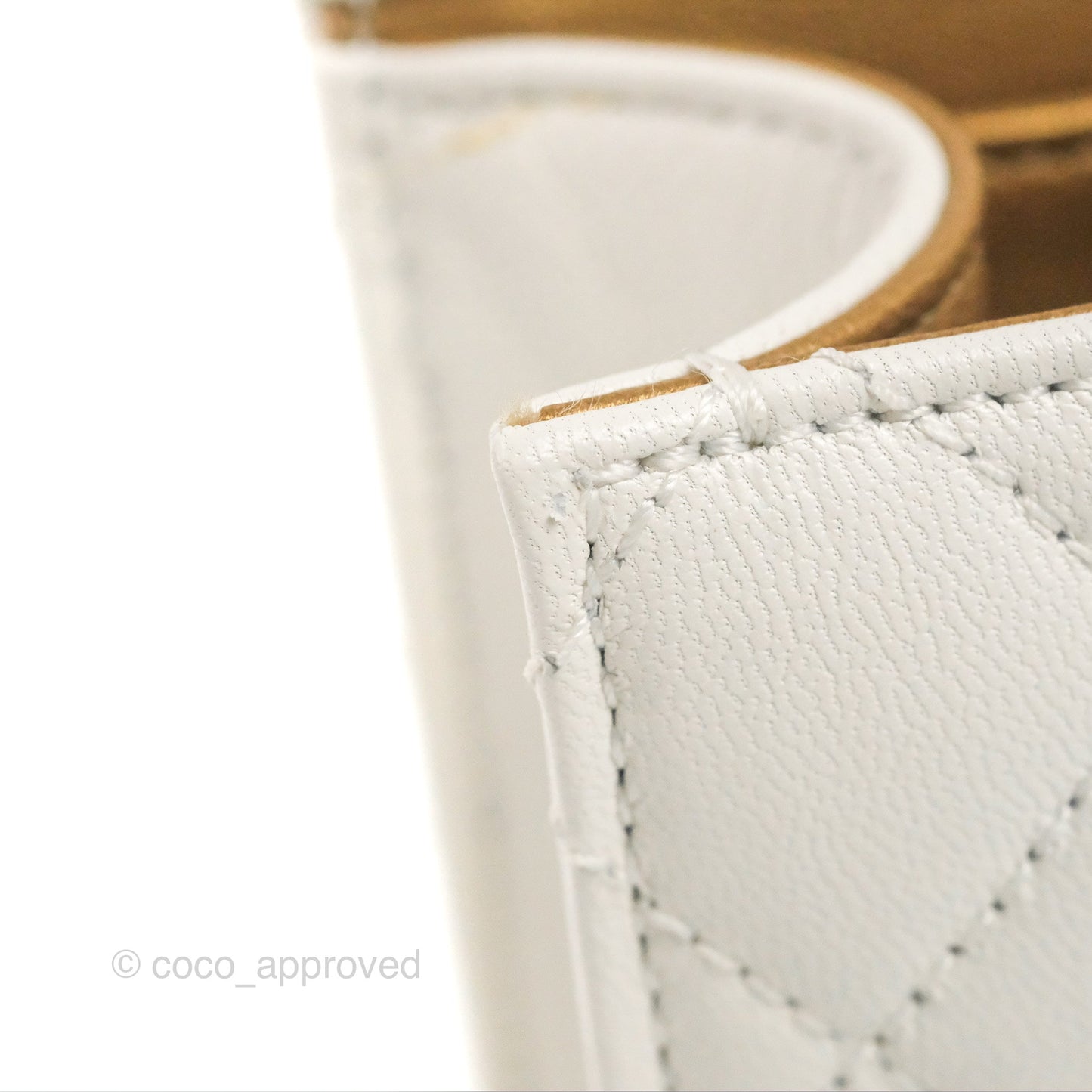 Chanel Quilted Chic Pearls Flap White Goatskin Aged Gold Hardware