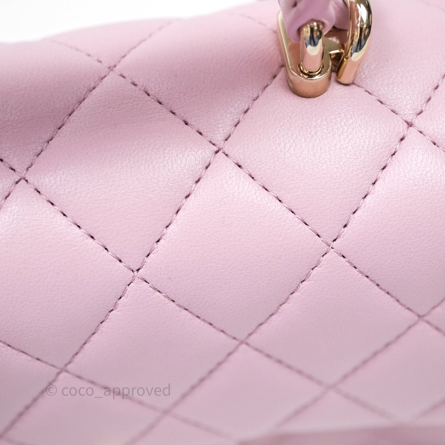 Chanel Top Handle Mini Rectangular Flap Lilac Pink Lambskin Gold Hardware