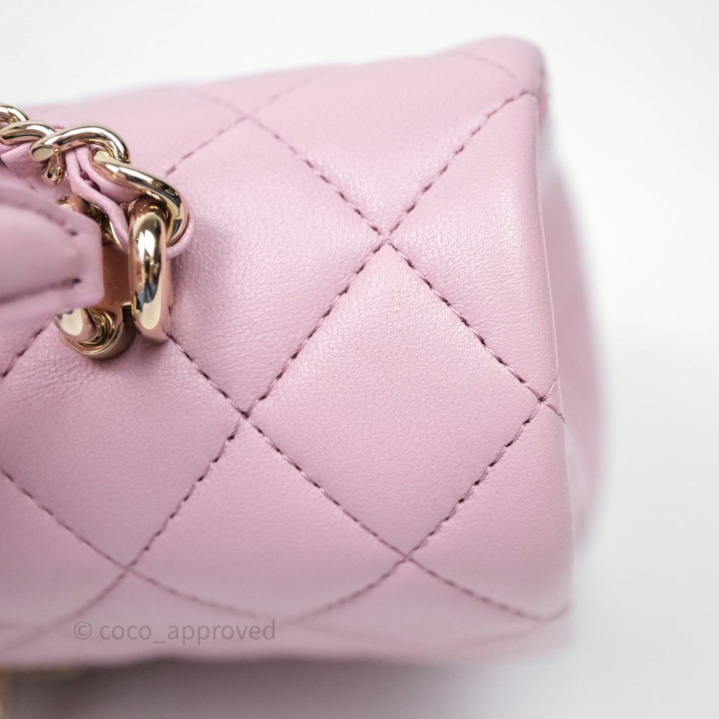 Chanel Top Handle Mini Rectangular Flap Lilac Pink Lambskin Gold Hardware
