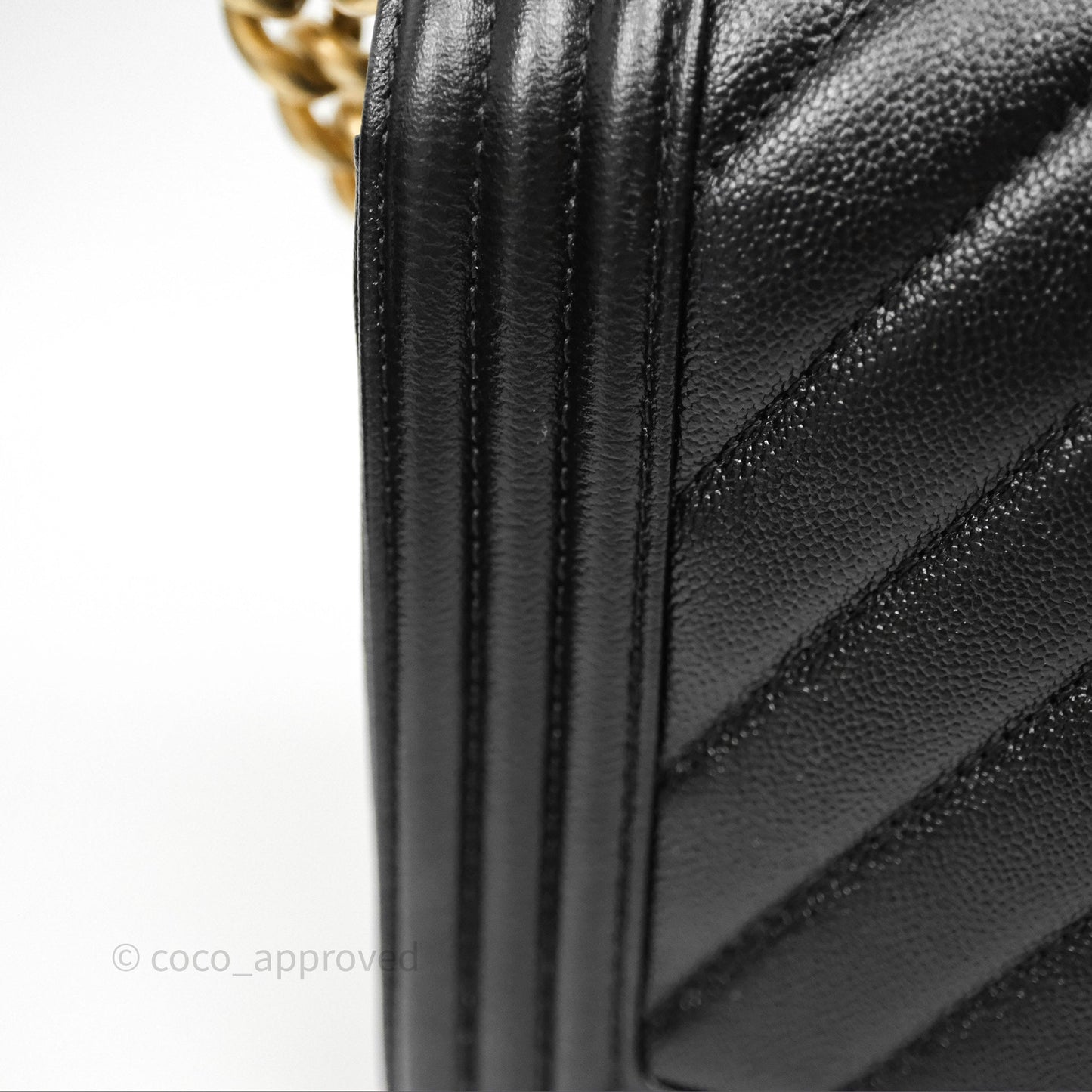 Chanel Medium Boy Chevron Black Caviar Aged Gold Hardware