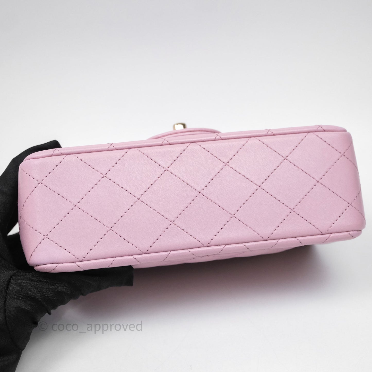 Chanel Top Handle Mini Rectangular Flap Lilac Pink Lambskin Gold Hardware