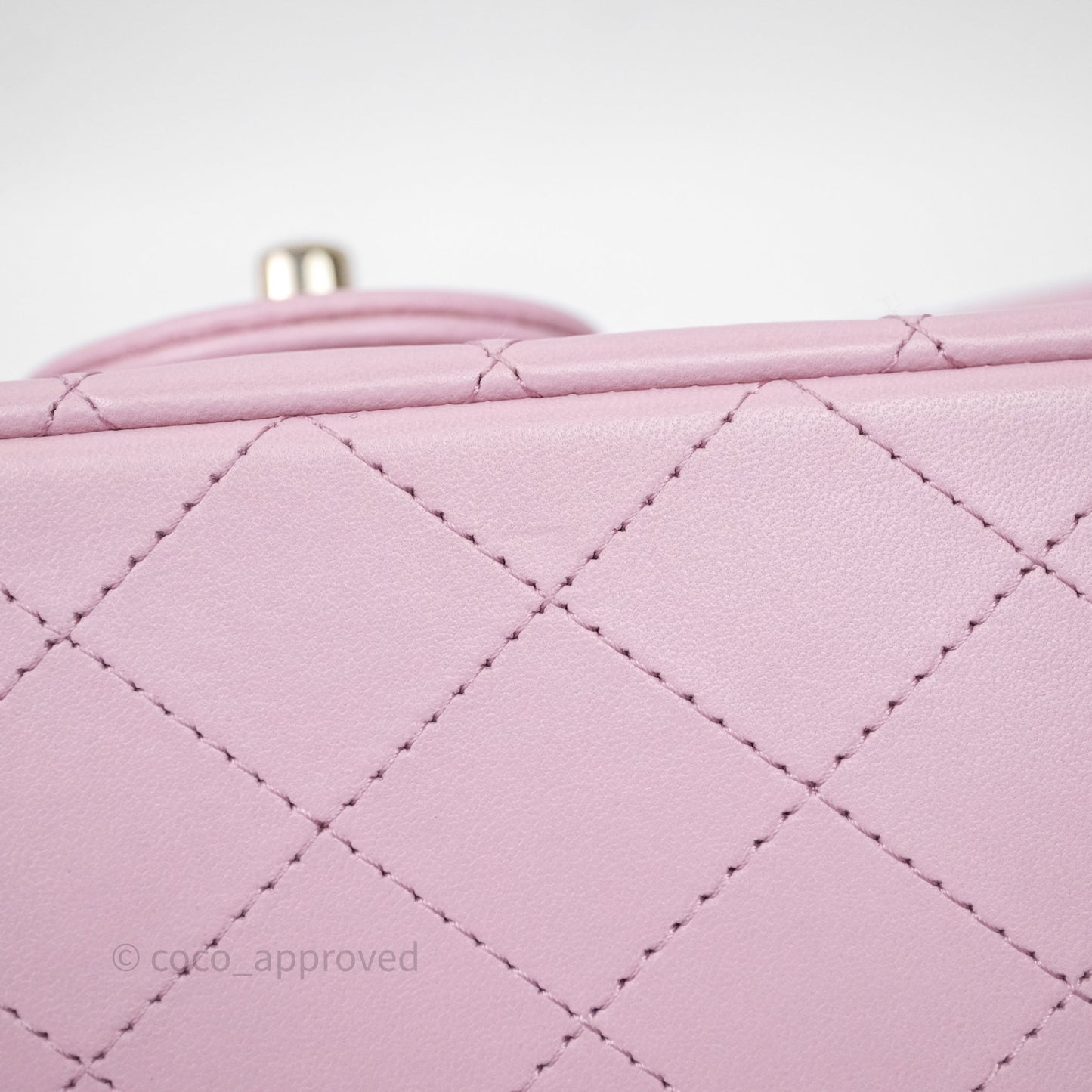 Chanel Top Handle Mini Rectangular Flap Lilac Pink Lambskin Gold Hardware