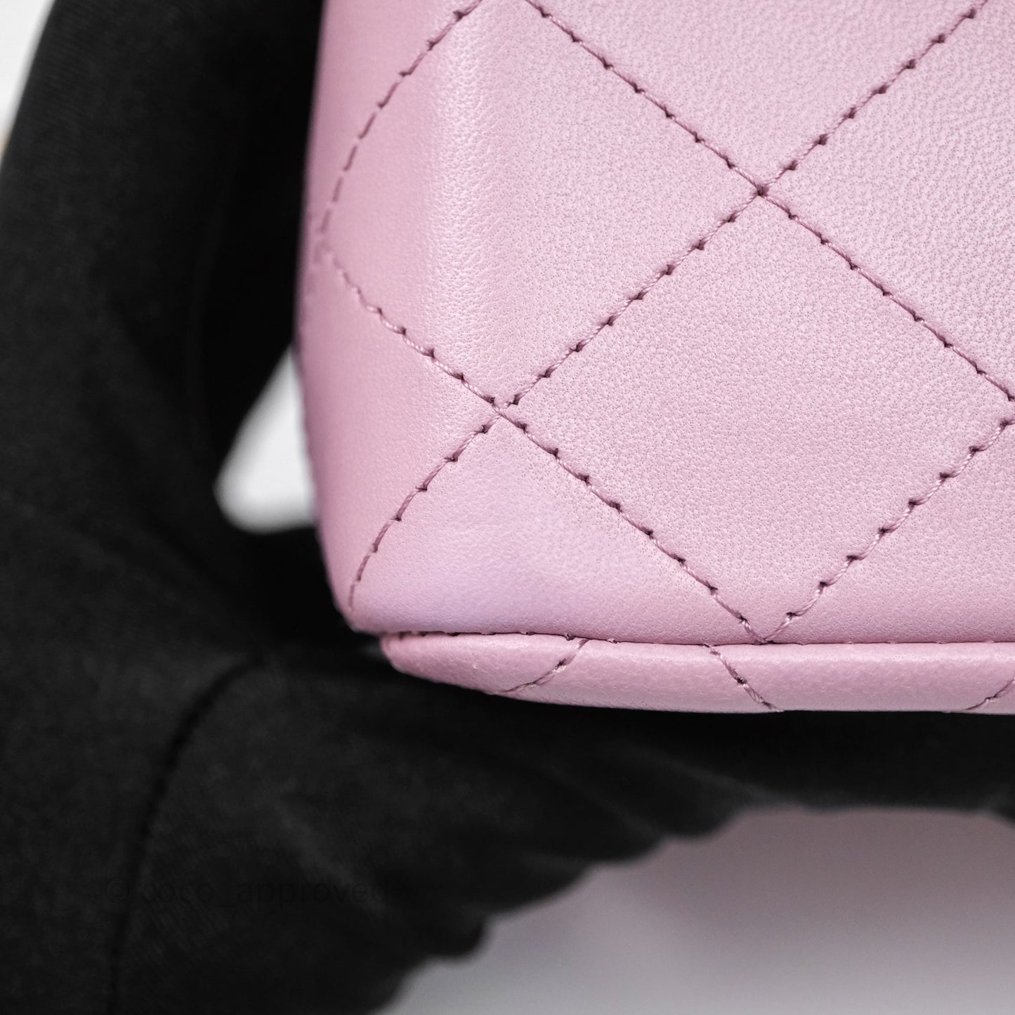 Chanel Top Handle Mini Rectangular Flap Lilac Pink Lambskin Gold Hardware