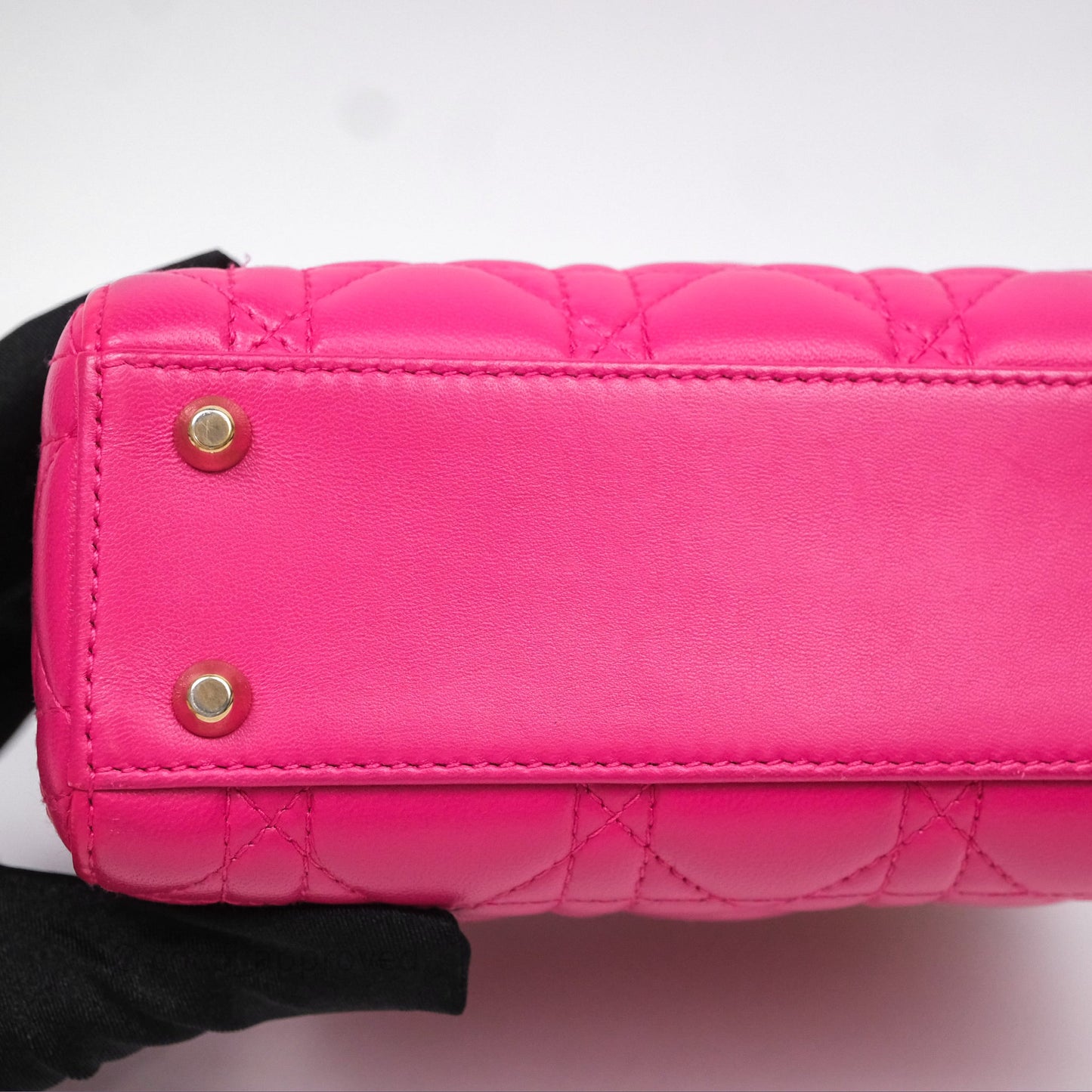 Christian Dior Mini Lady Dior Hot Pink Patent Gold Hardware