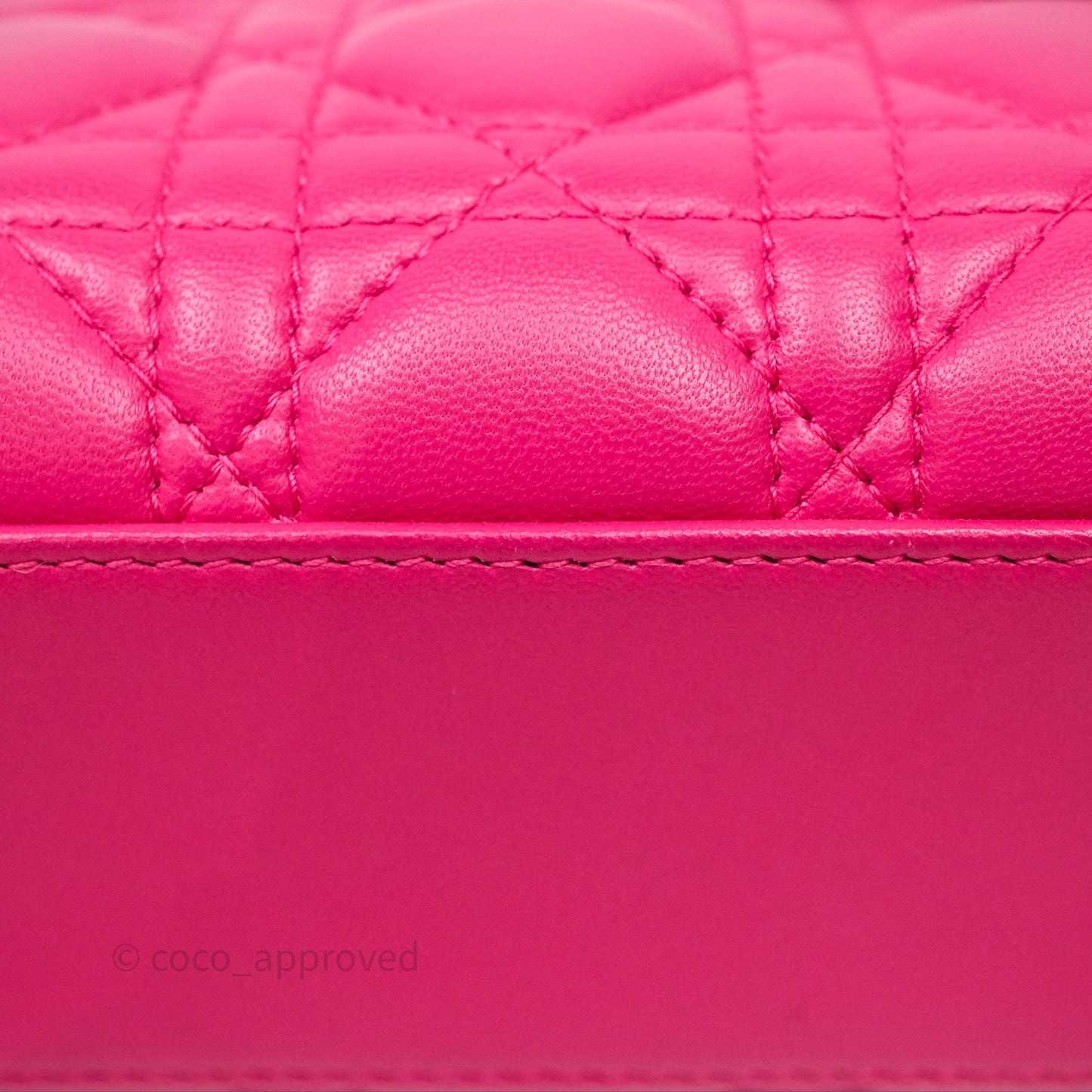 Christian Dior Mini Lady Dior Hot Pink Patent Gold Hardware