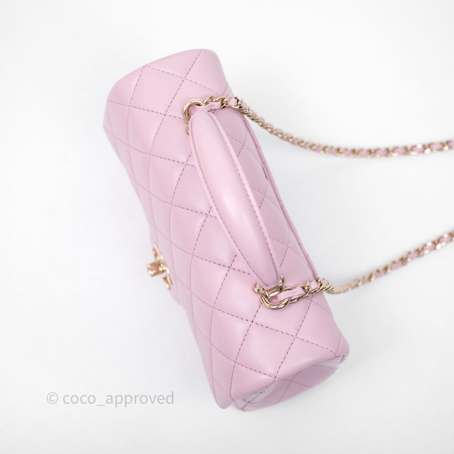 Chanel Top Handle Mini Rectangular Flap Lilac Pink Lambskin Gold Hardware