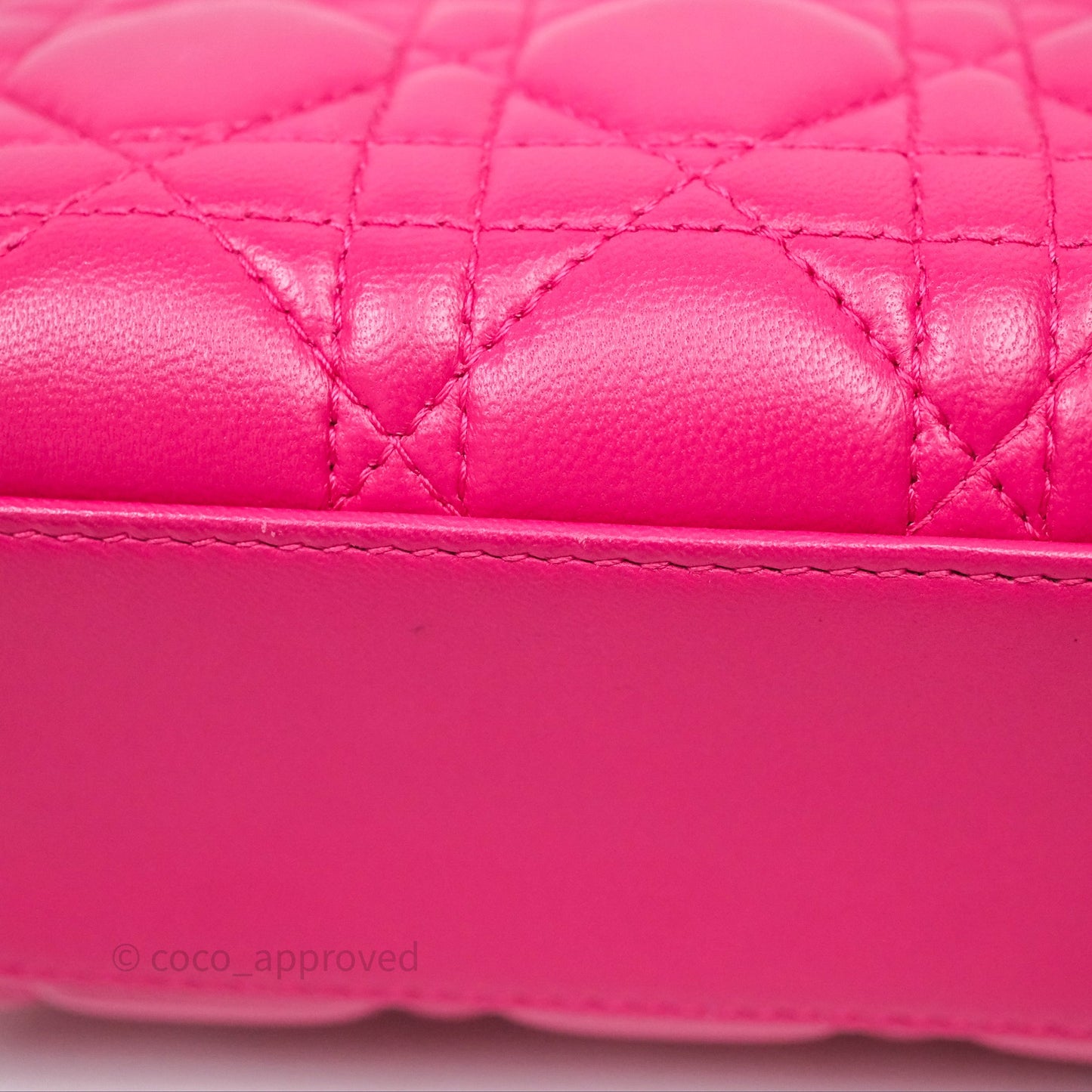 Christian Dior Mini Lady Dior Hot Pink Patent Gold Hardware