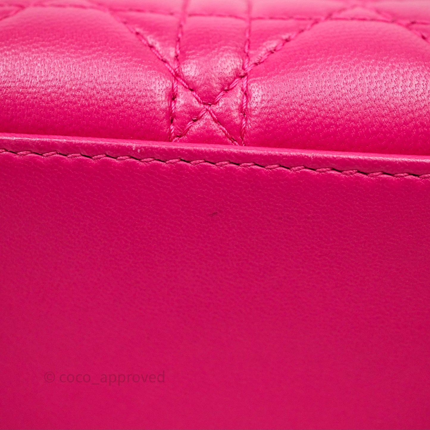 Christian Dior Mini Lady Dior Hot Pink Patent Gold Hardware
