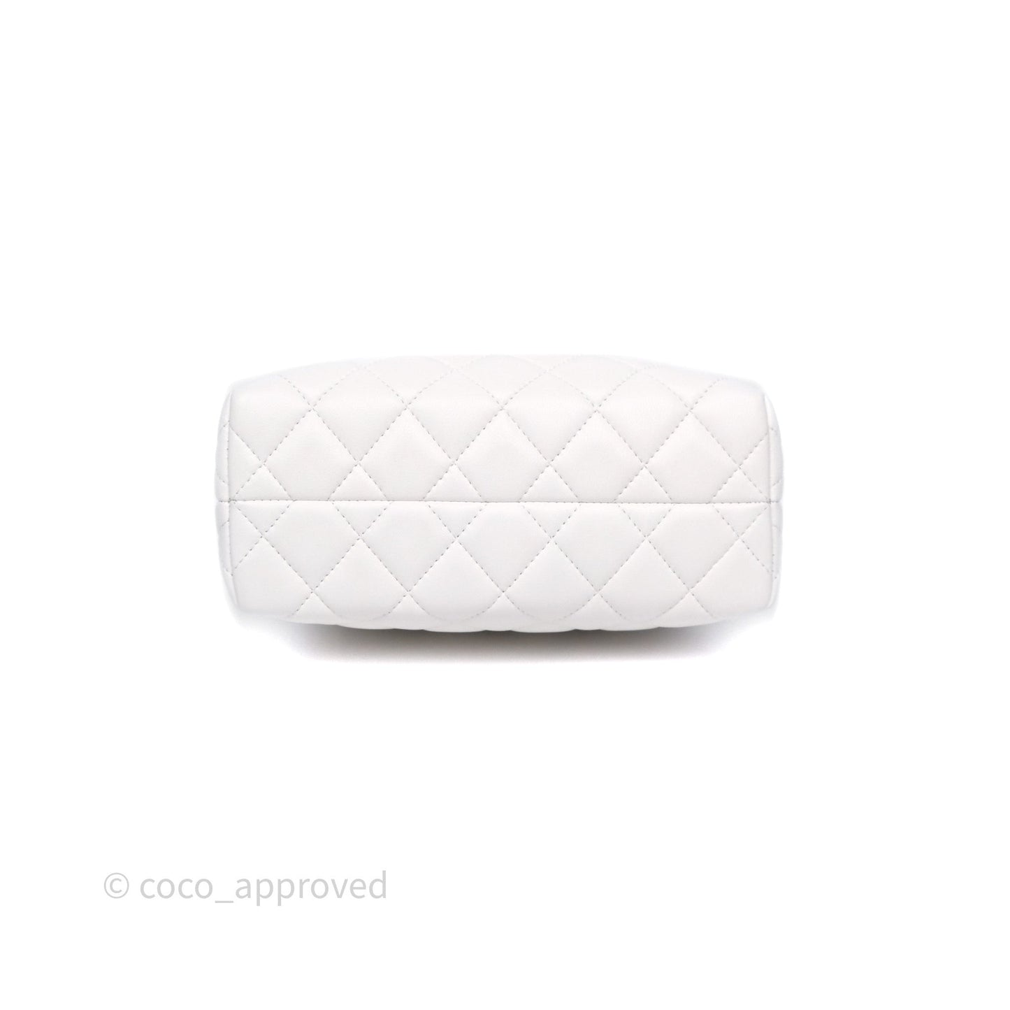 Chanel Crystal Top Handle Hobo Bag with Chain Quilted White Lambskin Gold Hardware 25B