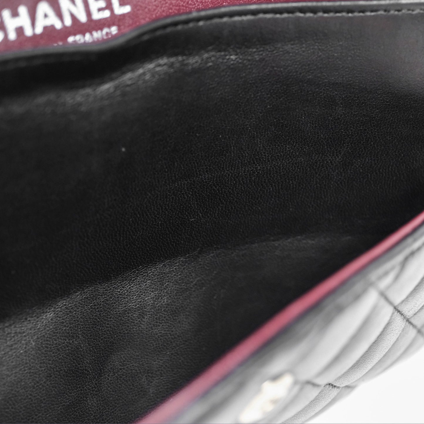 Chanel Classic M/L Medium Flap Quilted Black Lambskin Silver Hardware