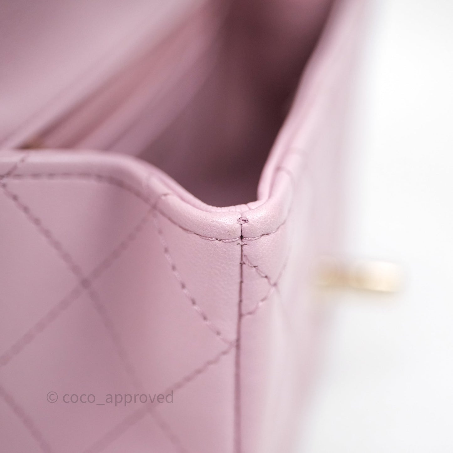 Chanel Top Handle Mini Rectangular Flap Lilac Pink Lambskin Gold Hardware