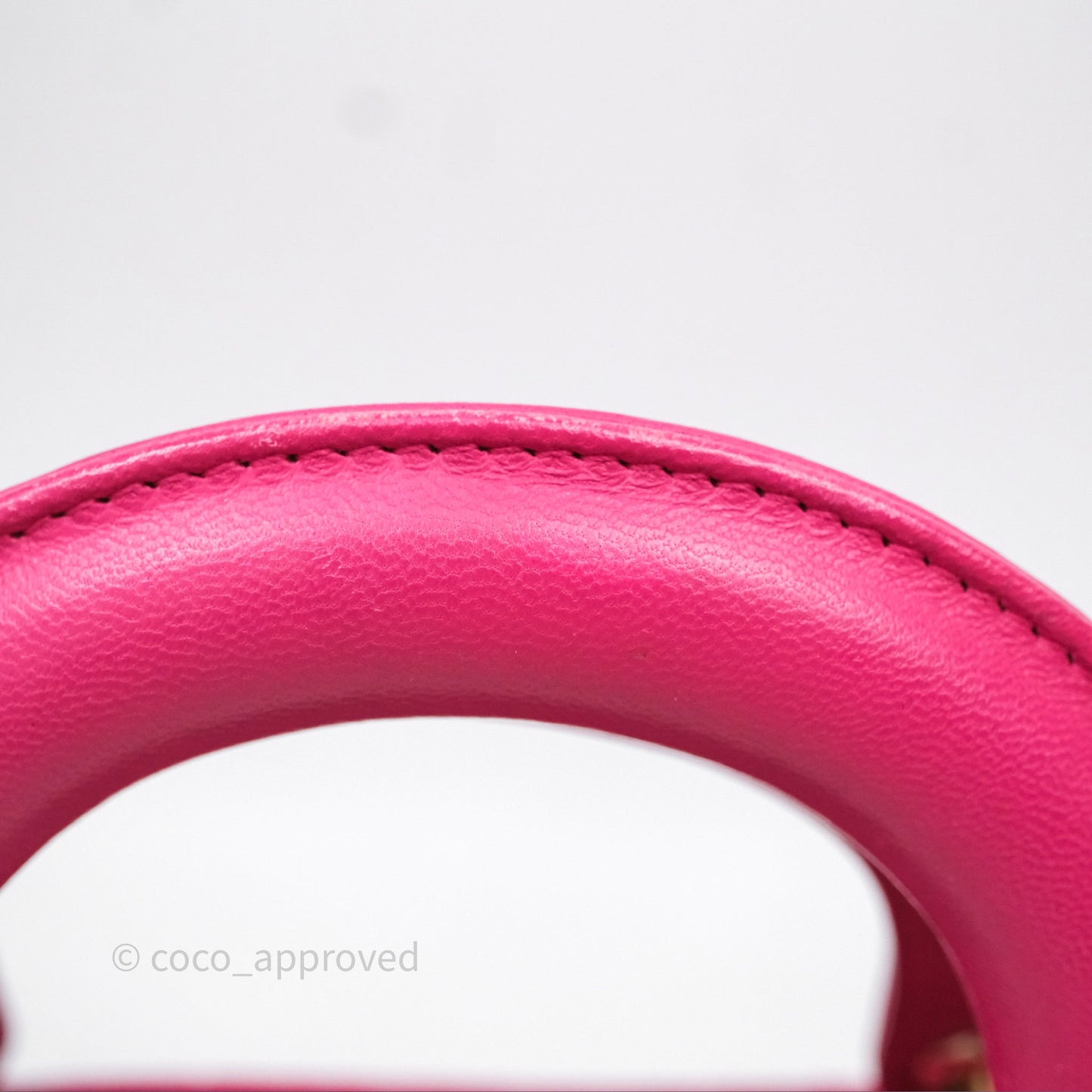 Christian Dior Mini Lady Dior Hot Pink Patent Gold Hardware