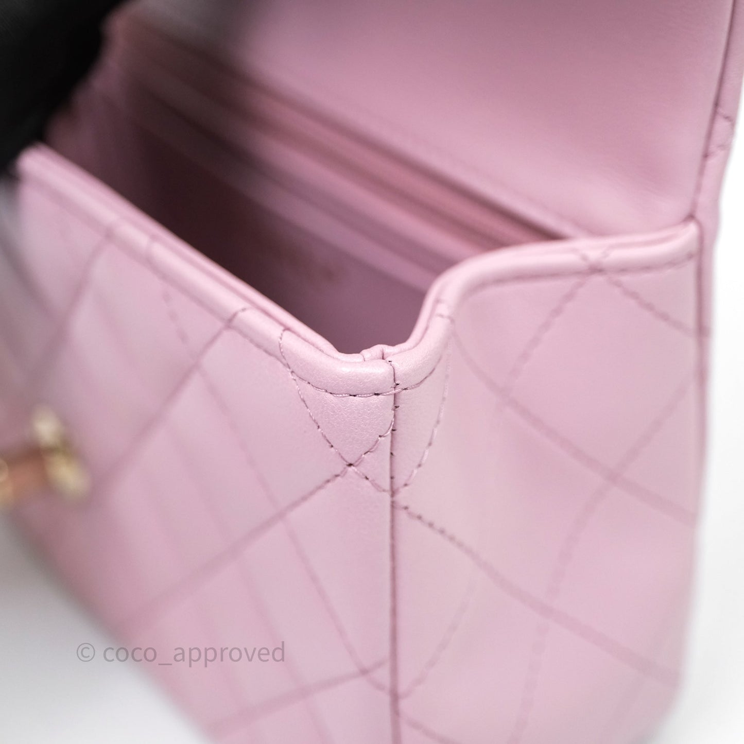 Chanel Top Handle Mini Rectangular Flap Lilac Pink Lambskin Gold Hardware