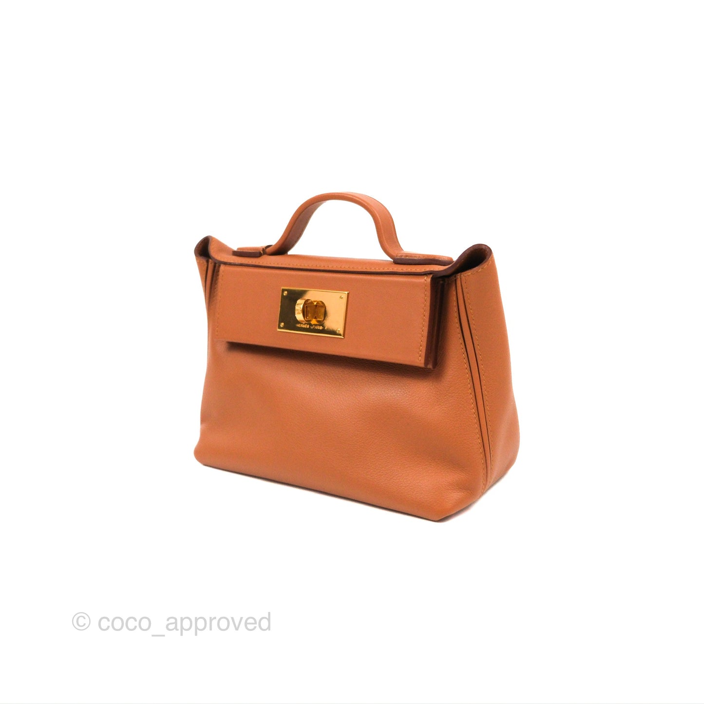 Hermès 24/24 21 Mini Gold Evercolor Gold Hardware