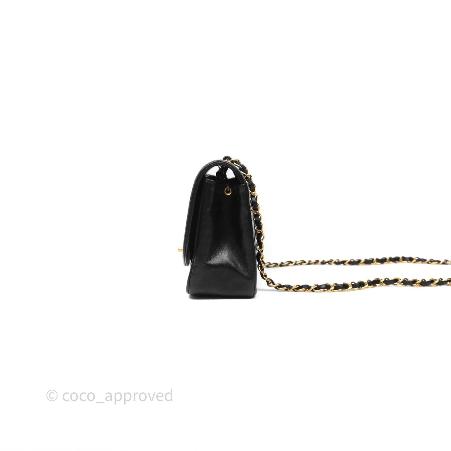 Chanel Vintage Small Diana Bag Quilted Black Lambskin 24K Gold Hardware