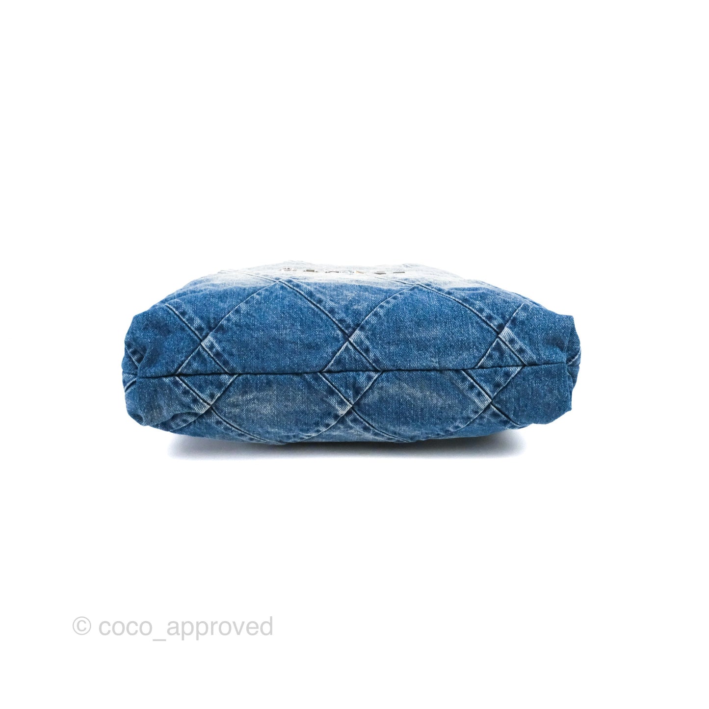 Chanel 22 Medium Washed Denim Aged Silver Hardware 23S