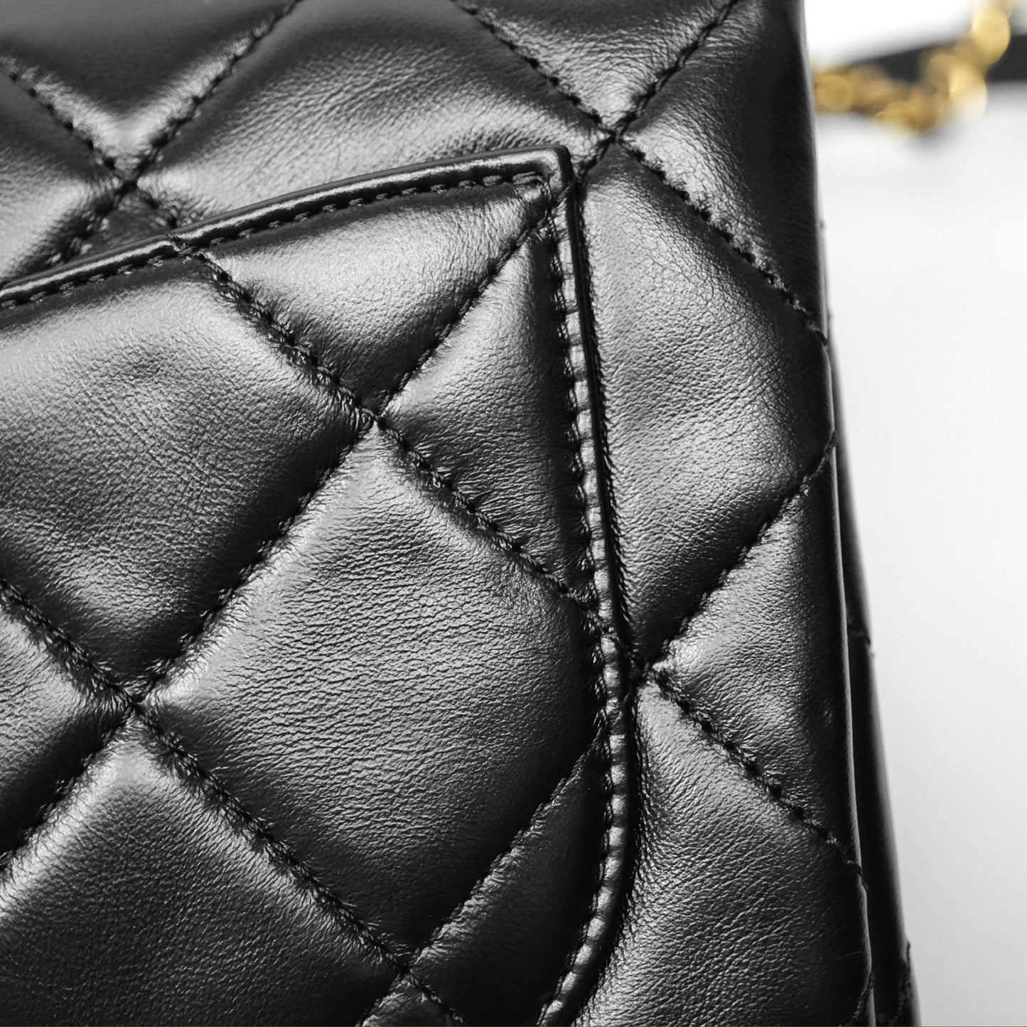 Chanel Quilted Color Match Flap Black Lambskin Gold Hardware