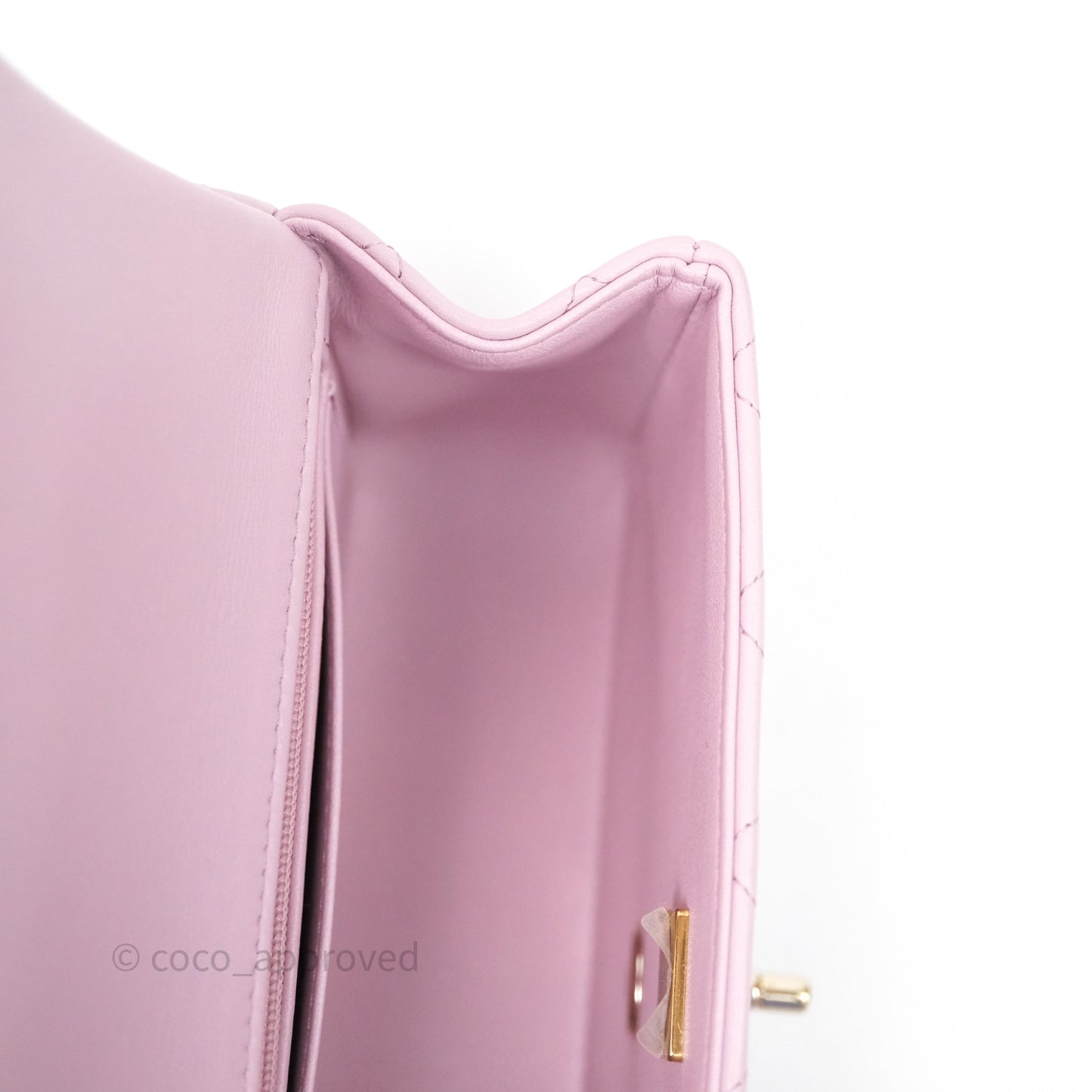 Chanel Top Handle Mini Rectangular Flap Lilac Pink Lambskin Gold Hardware