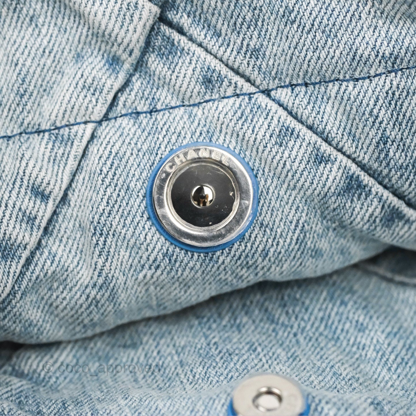 Chanel 22 Medium Washed Denim Aged Silver Hardware 23S